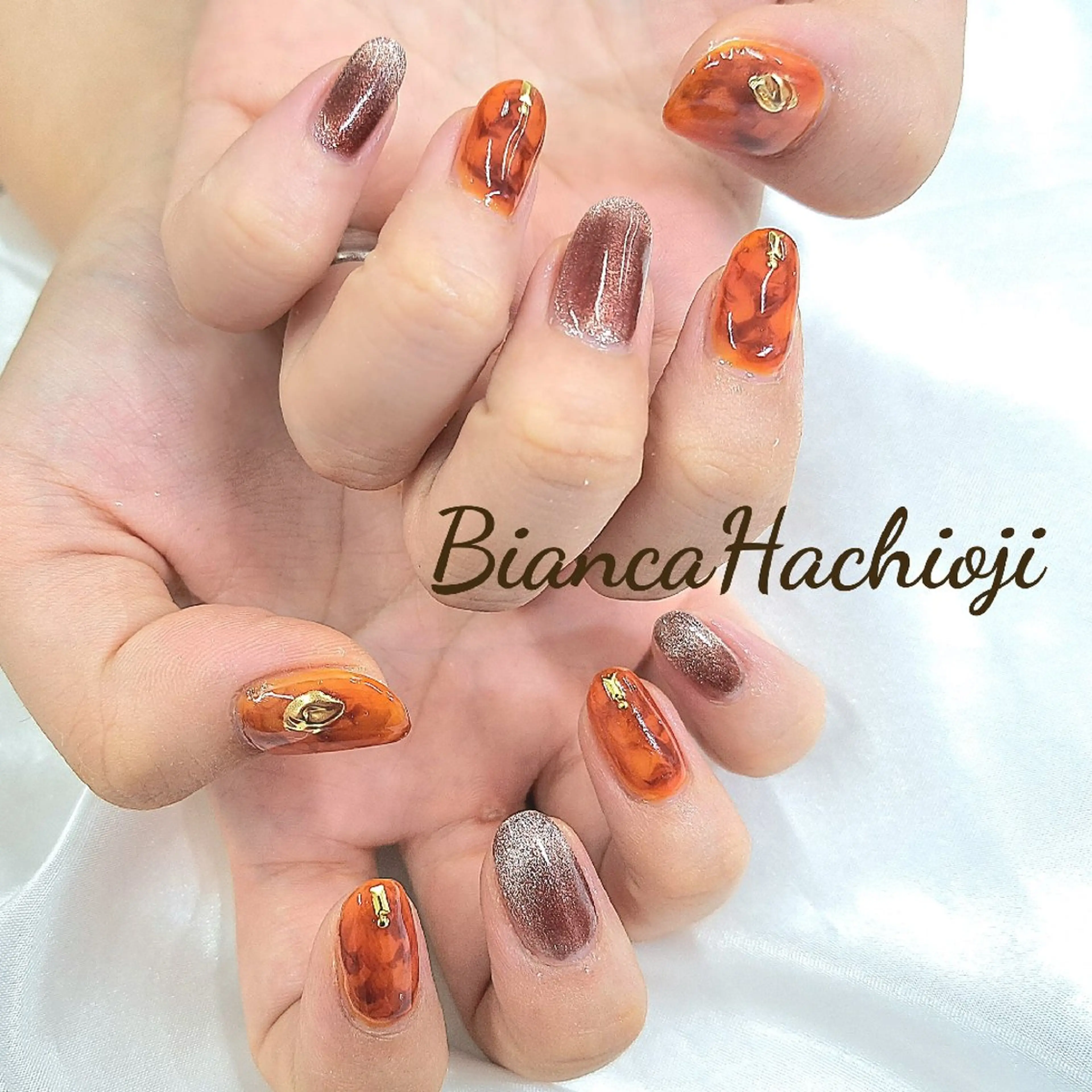 ネイル べっ甲ネイル マグネットネイル ハンドネイル Bianca八王子 まえさだのネイルデザイン