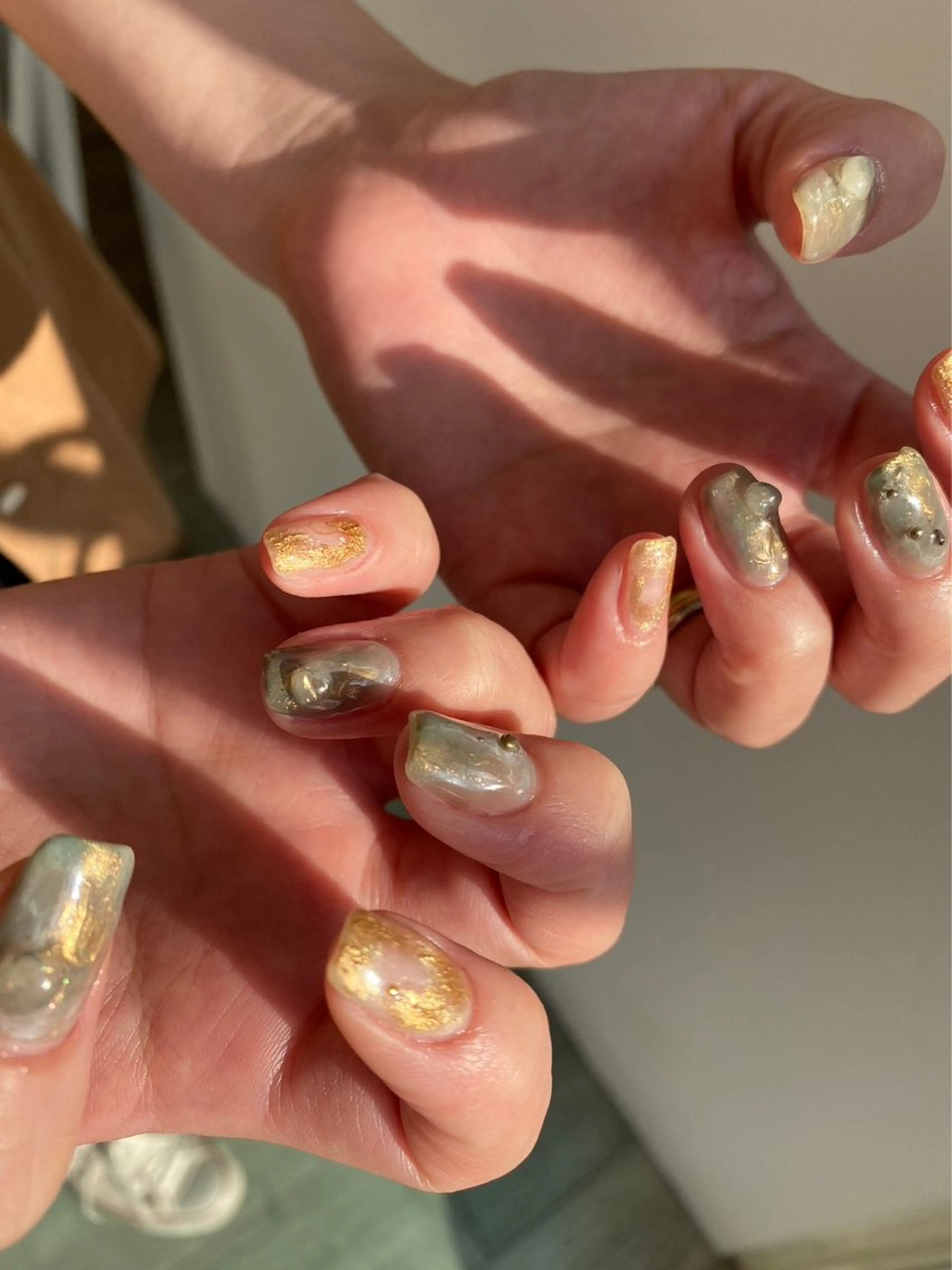 ネイル オーロラネイル マグネットネイル メンズネイル ニュアンスネイル シンプルネイル ハンドネイル 草加ニュアンスネイル 🌚hersのネイルデザイン