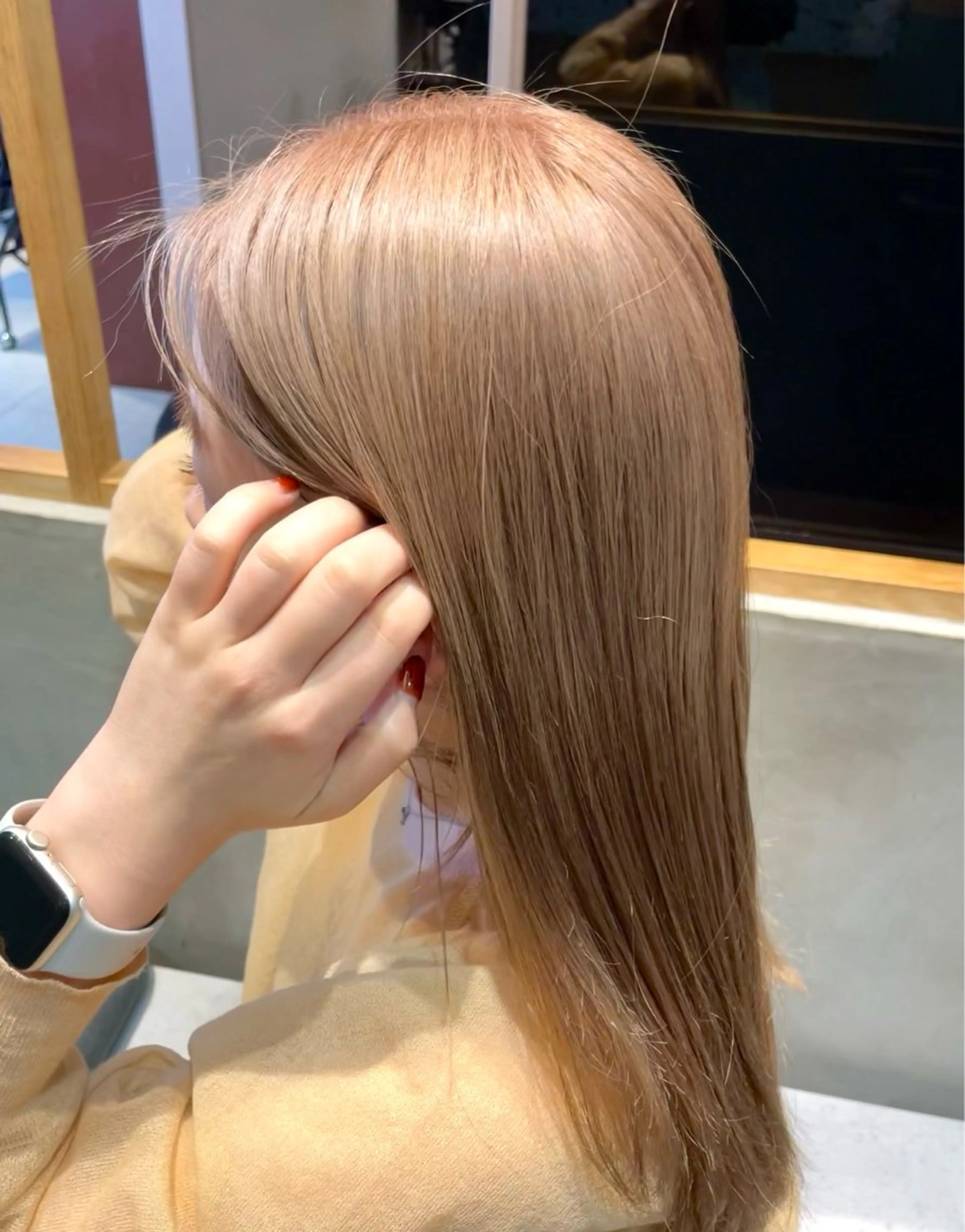ロング カラー ヘアカラー トリートメント 🎈ブリーチなし暖色 カラー/レッド/ゆいのヘアスタイル