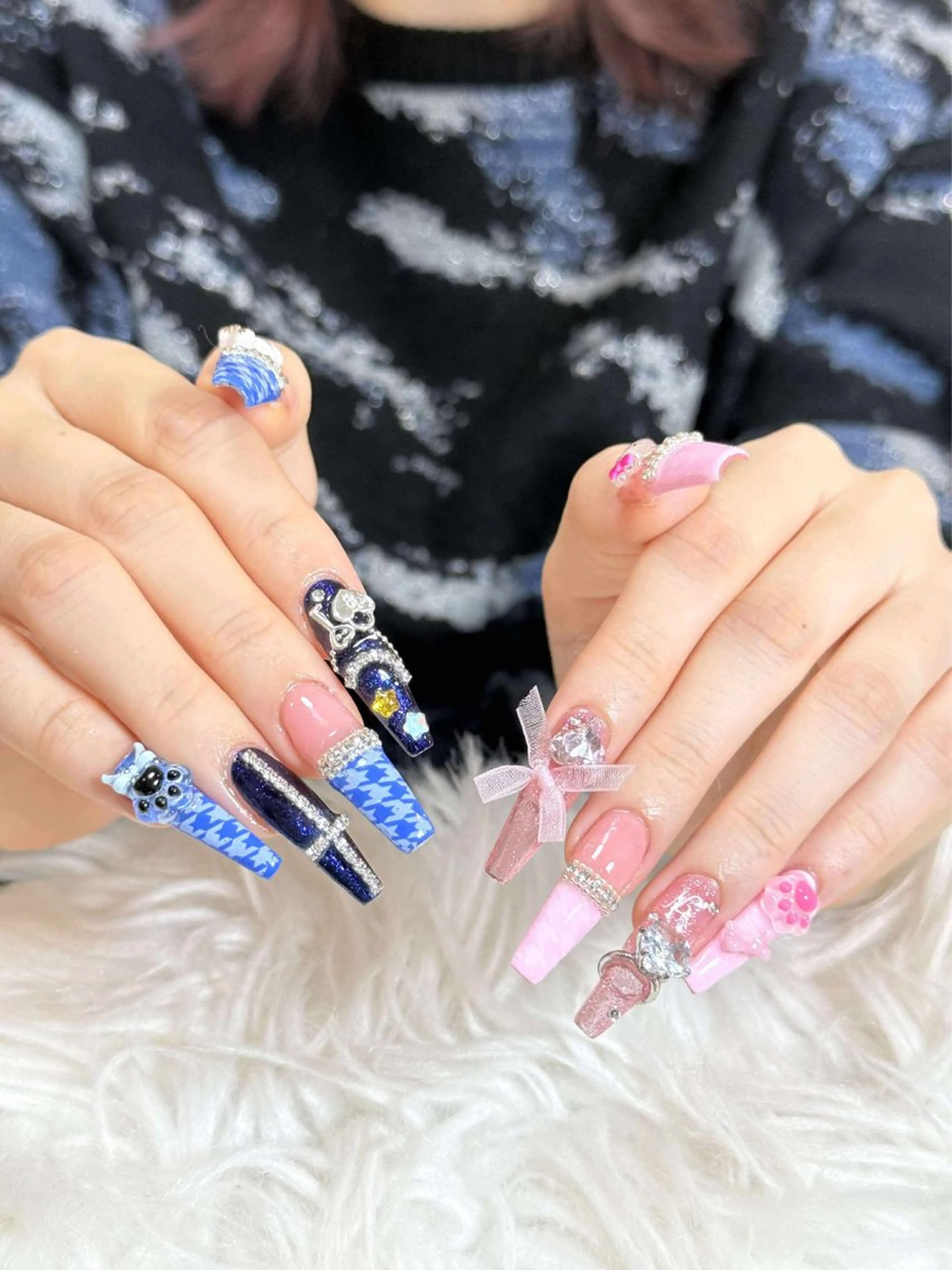 ネイル オーロラネイル ボルドー ブラウン 氷ネイル・うるうるネイル キラキラネイル ハンドネイル Julli ジュリのネイルデザイン