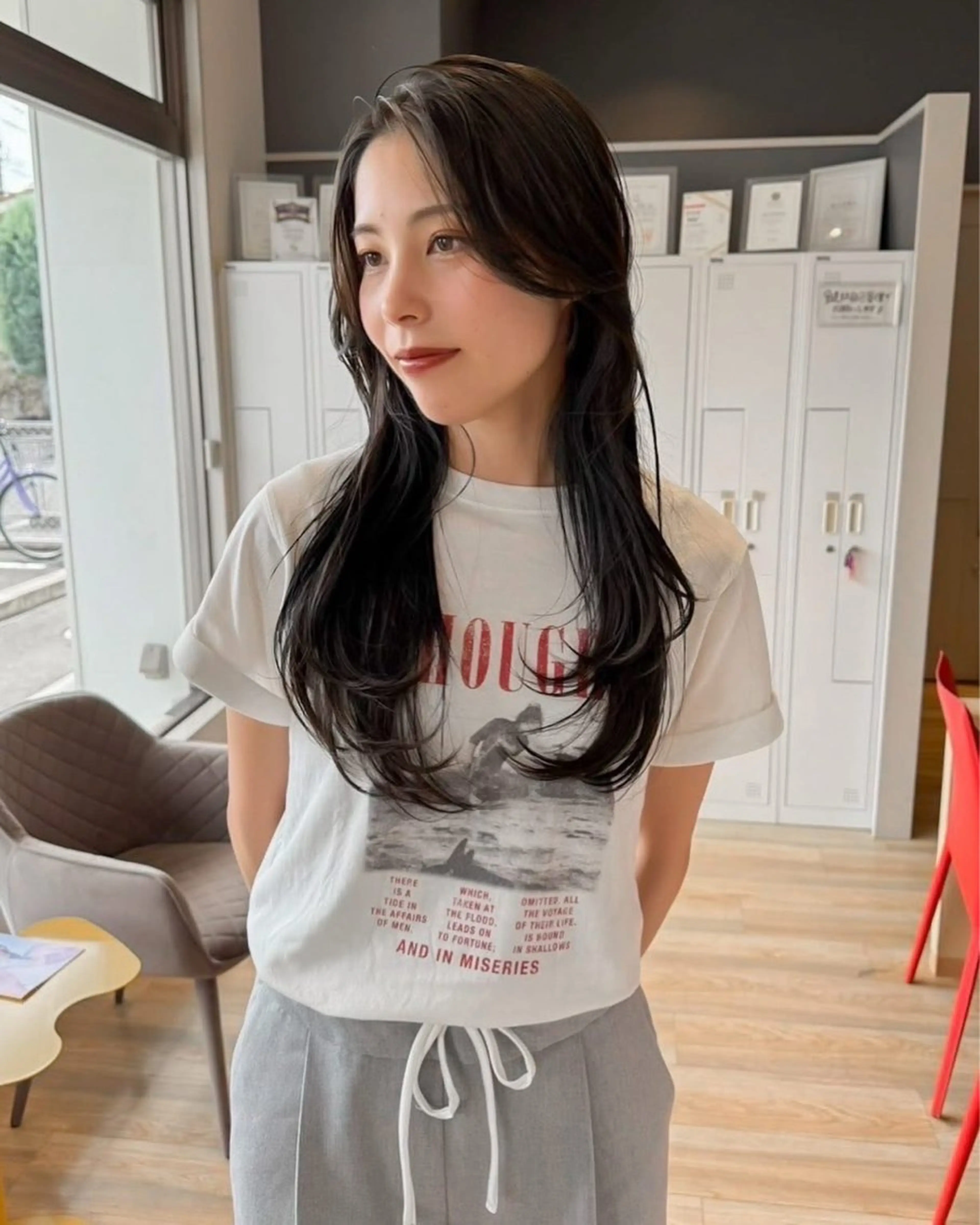 ロング くびれヘア 韓国風ヘア レイヤーカット 小顔カット BALANCE.／ 奥川拓哉のヘアスタイル