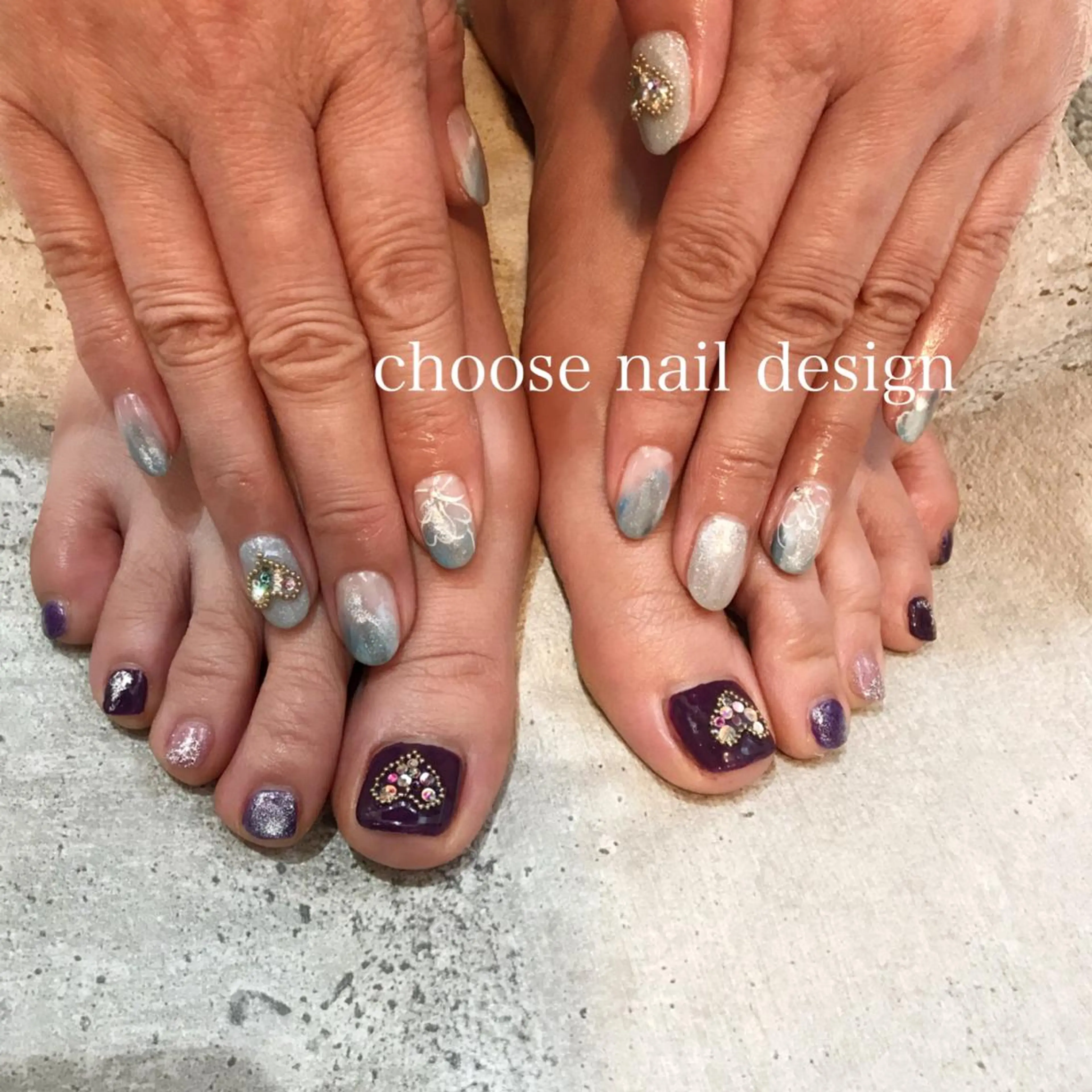 ネイル ハート ニュアンスネイル バレンタイン choose naildesignのネイルデザイン