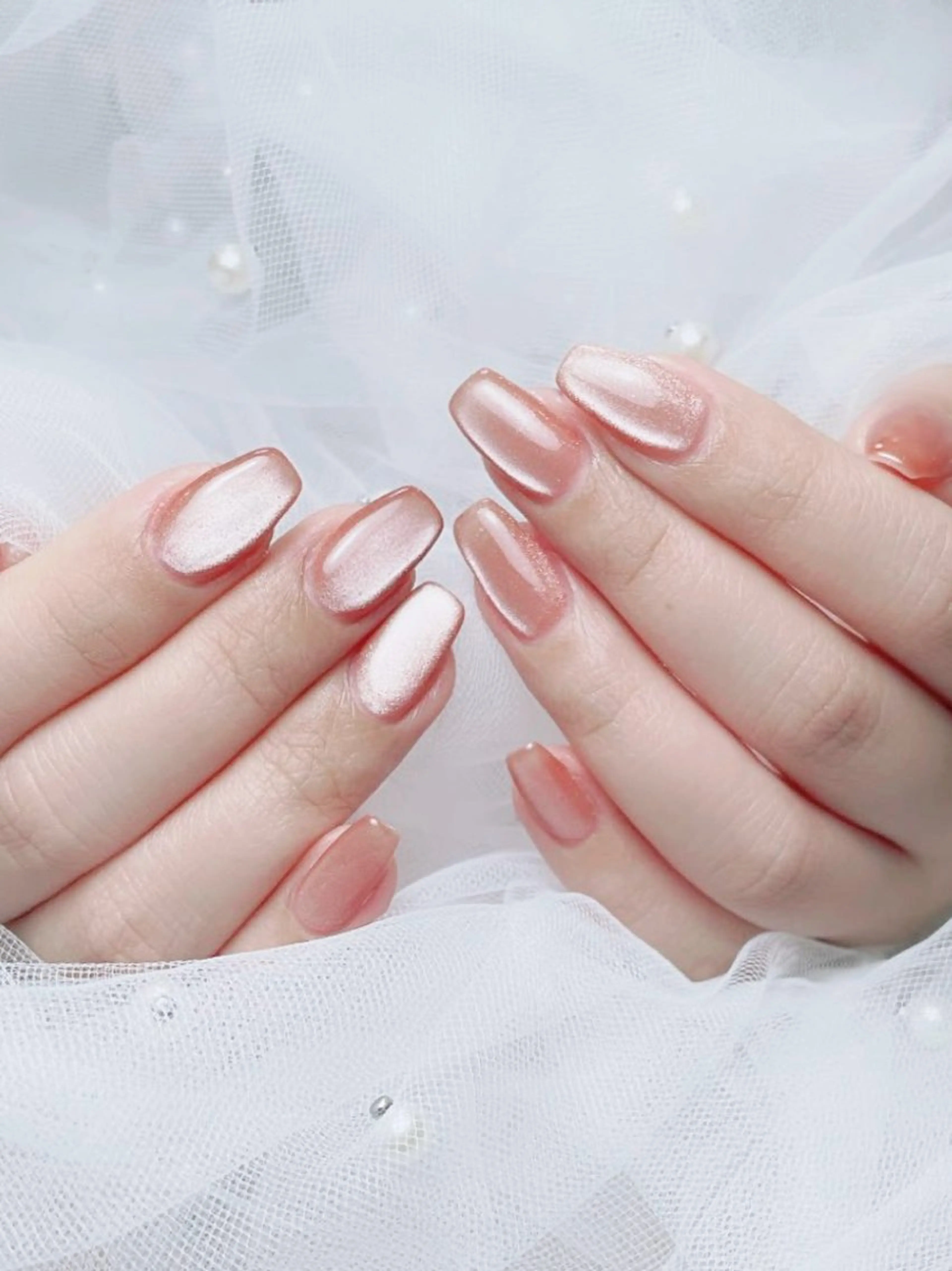 ネイル フレンチネイル ジェルネイル ハート 韓国ネイル マグネットネイル ハンドネイル ネイルサロン lotusのネイルデザイン