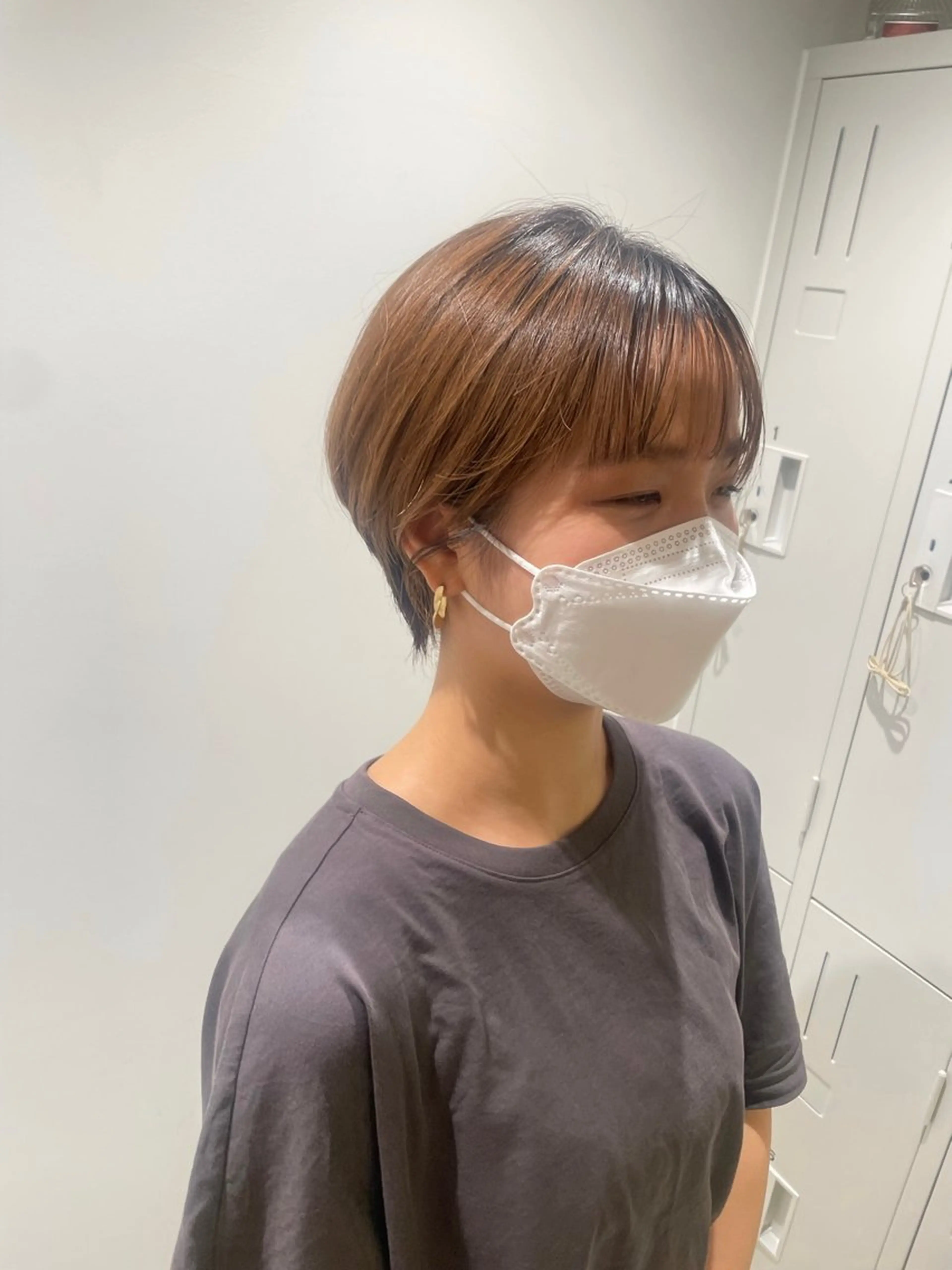 ショート ショートヘア 暖色/ブリーチ/メン ズパーマ/ﾐﾜﾁｶｺのヘアスタイル