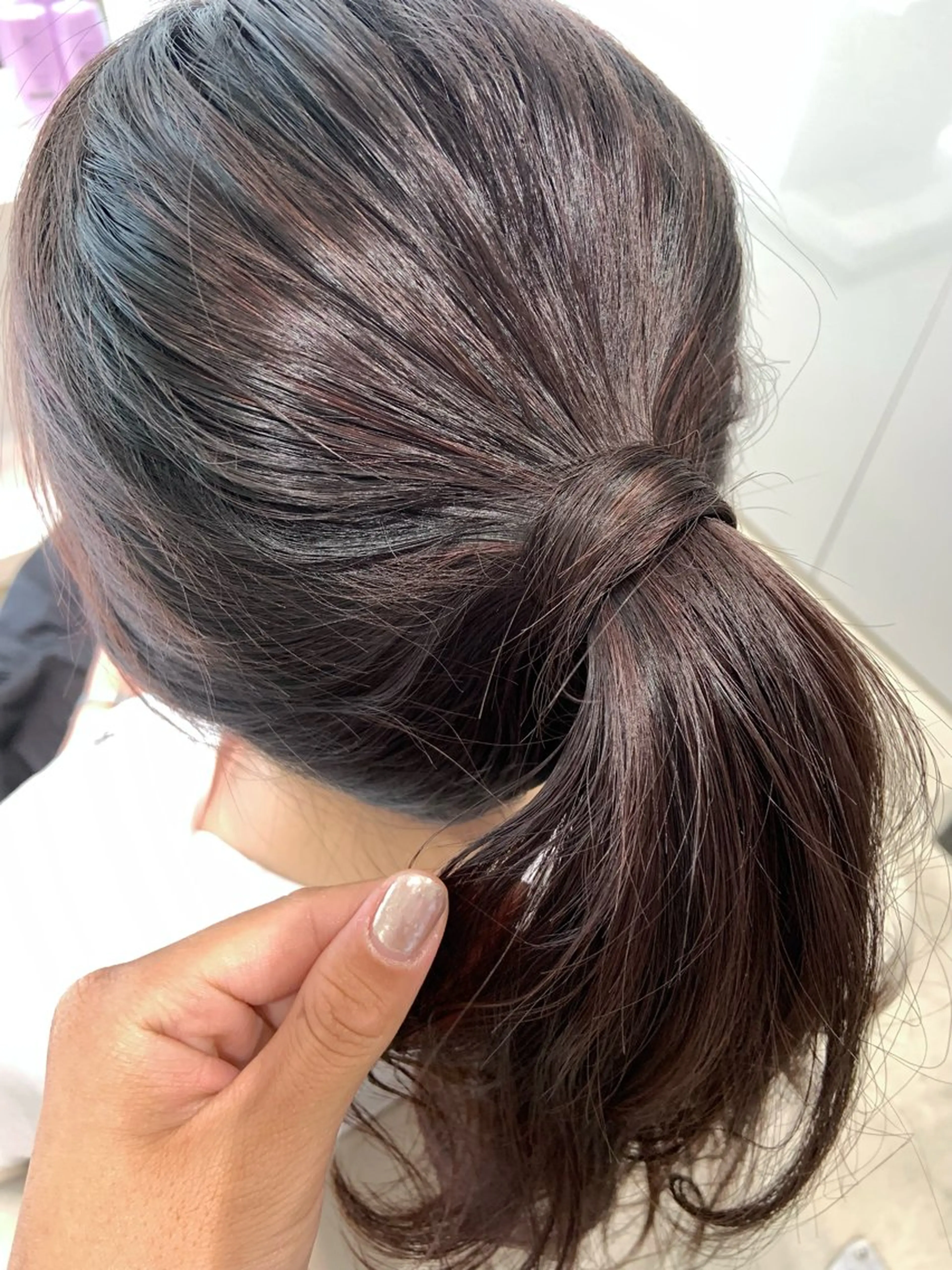 セミロング ハイライト ヘアカラー トリートメント 流音 【直前割あり】のヘアスタイル