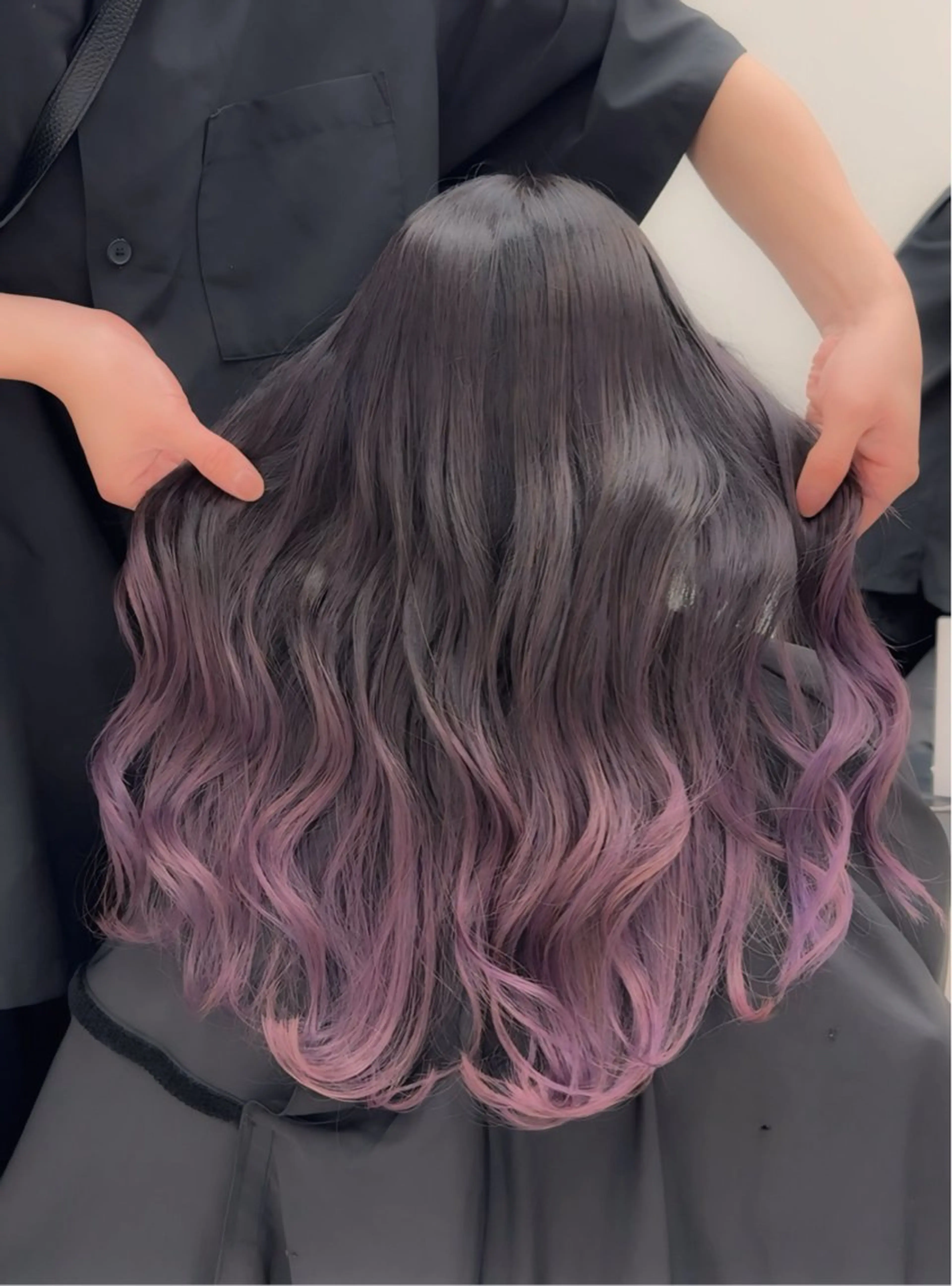 ロング カラー バレイヤージュ ブリーチ ケアブリーチ ダブルカラー グラデーションカラー Rikuto/原宿 /バレイヤージュのヘアスタイル