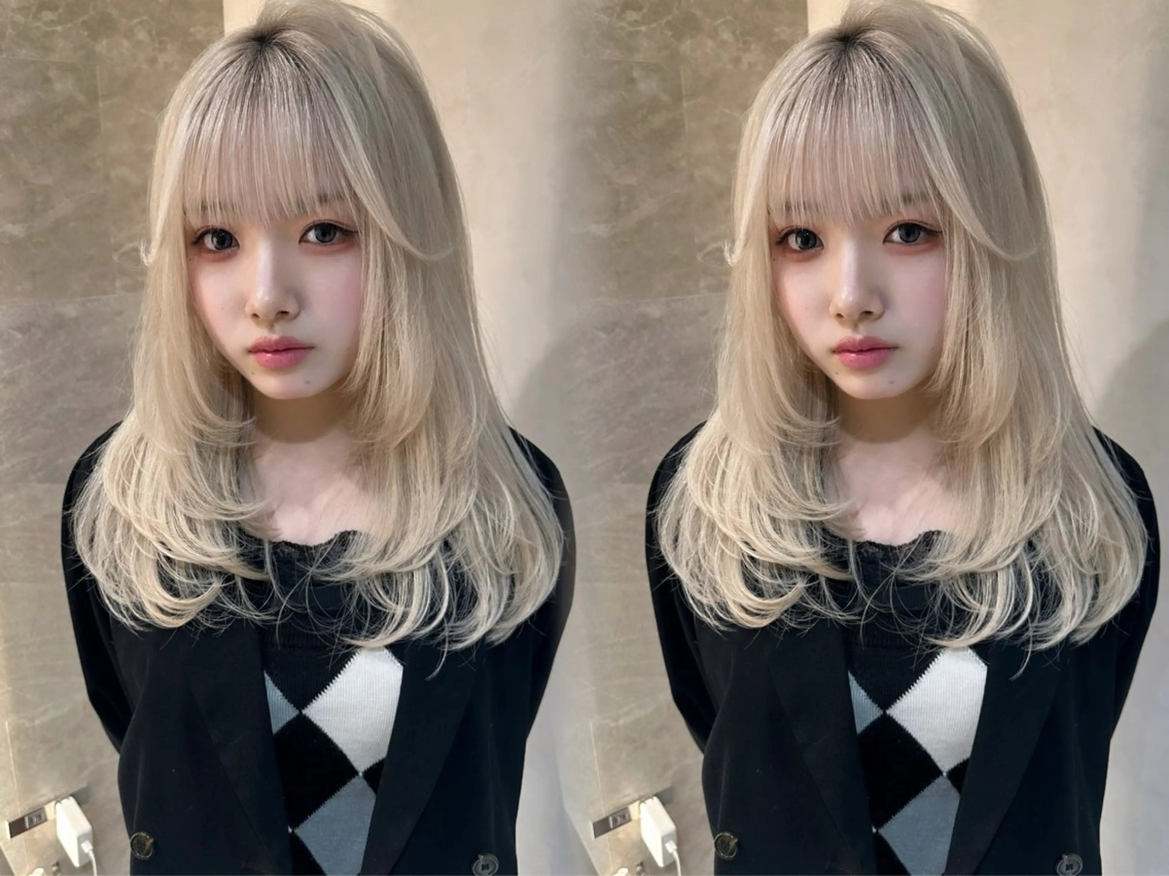セミロング 顔周りカット 韓国風ヘア レイヤーカット ウルフカット カット ヘアカラー トリートメント ヘアセット 韓国ヘア/レイヤー/ 髪質改善/銀座/田島のヘアスタイル