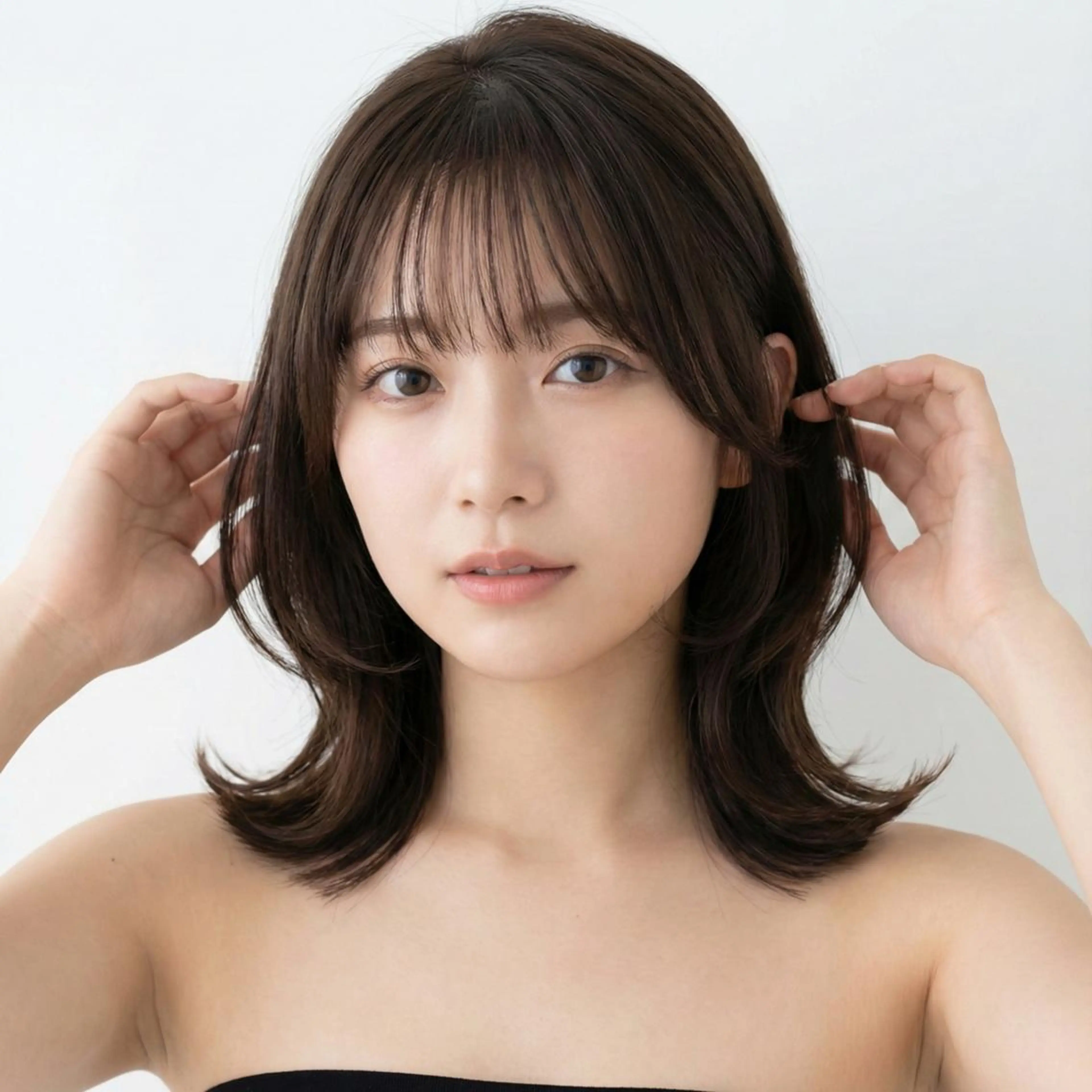 ミディアム カット ヘアカラー 縮毛矯正 トリートメント 縮毛矯正特化 コグスリのヘアスタイル