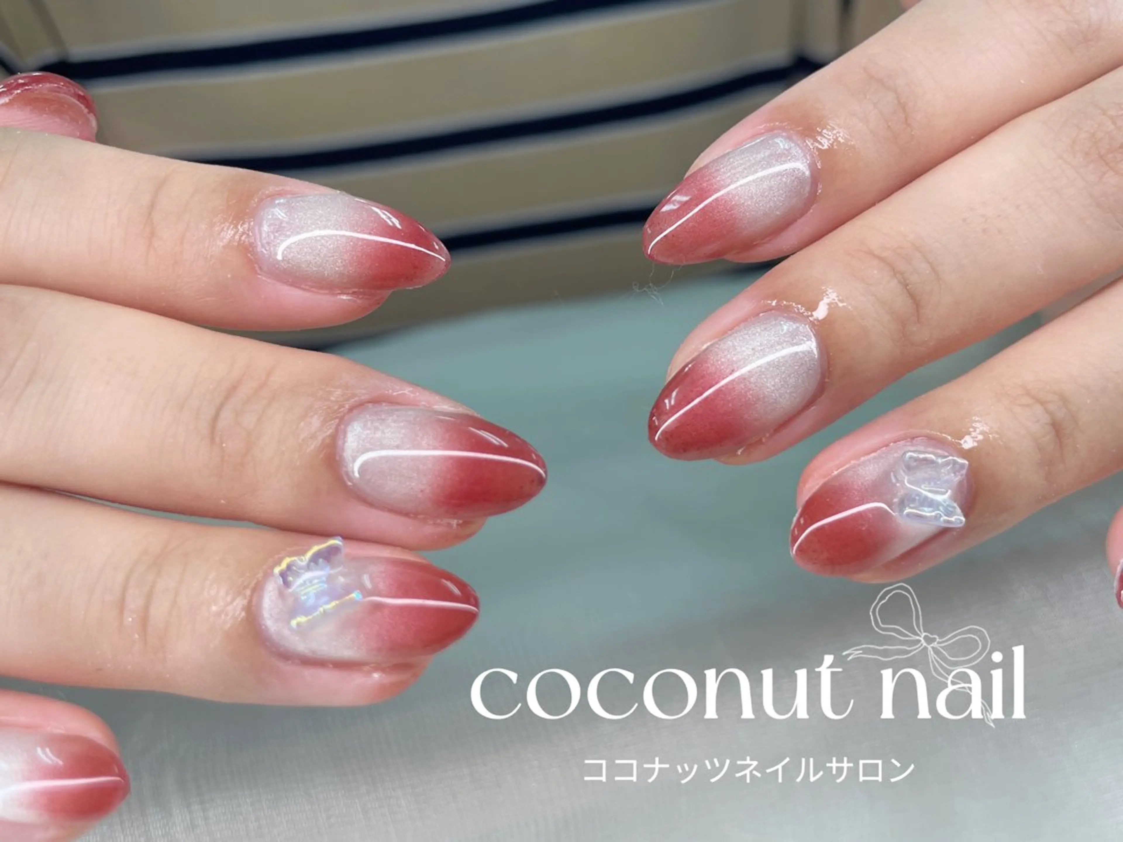 ネイル べっ甲ネイル フレンチネイル キラキラネイル マグネットネイル 大理石ネイル(マーブル) ハンドネイル 神田 ココナッツのネイルデザイン