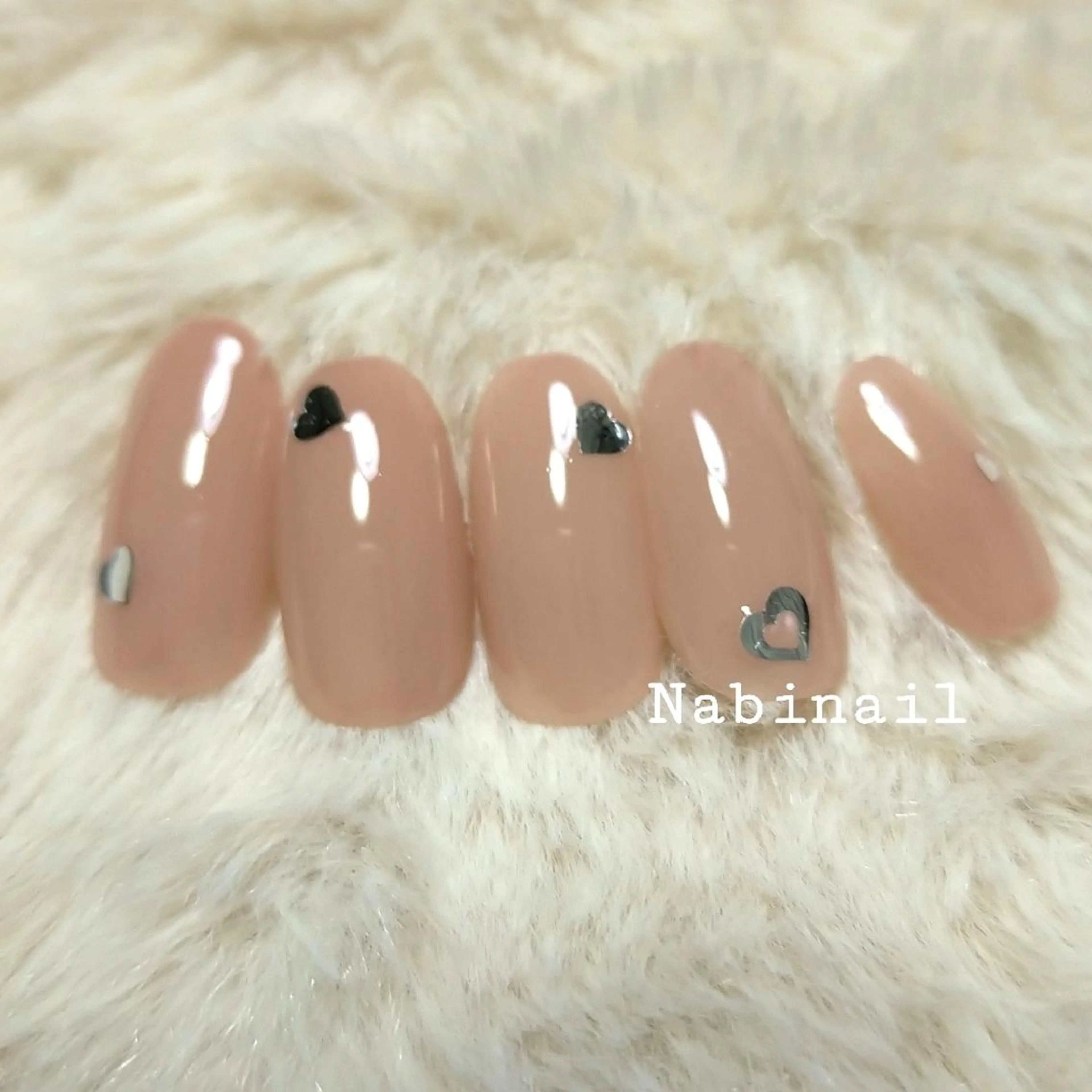 ネイル ハート ホログラムネイル ワンカラーネイル 西日暮里 Nabinailのネイルデザイン