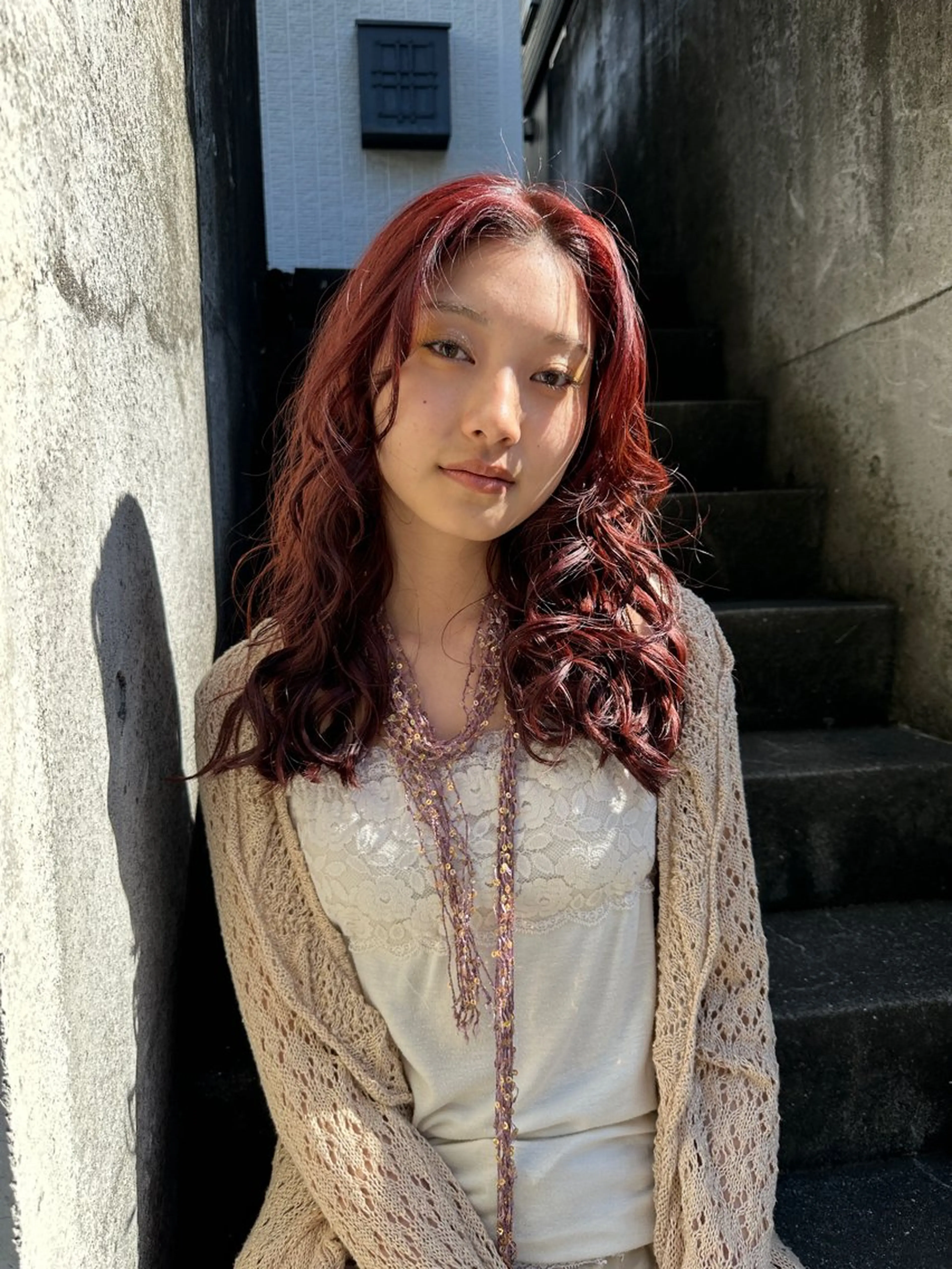 セミロング カラー セミロングパーマ 磯　亜由香 🌷ブリーチのヘアスタイル