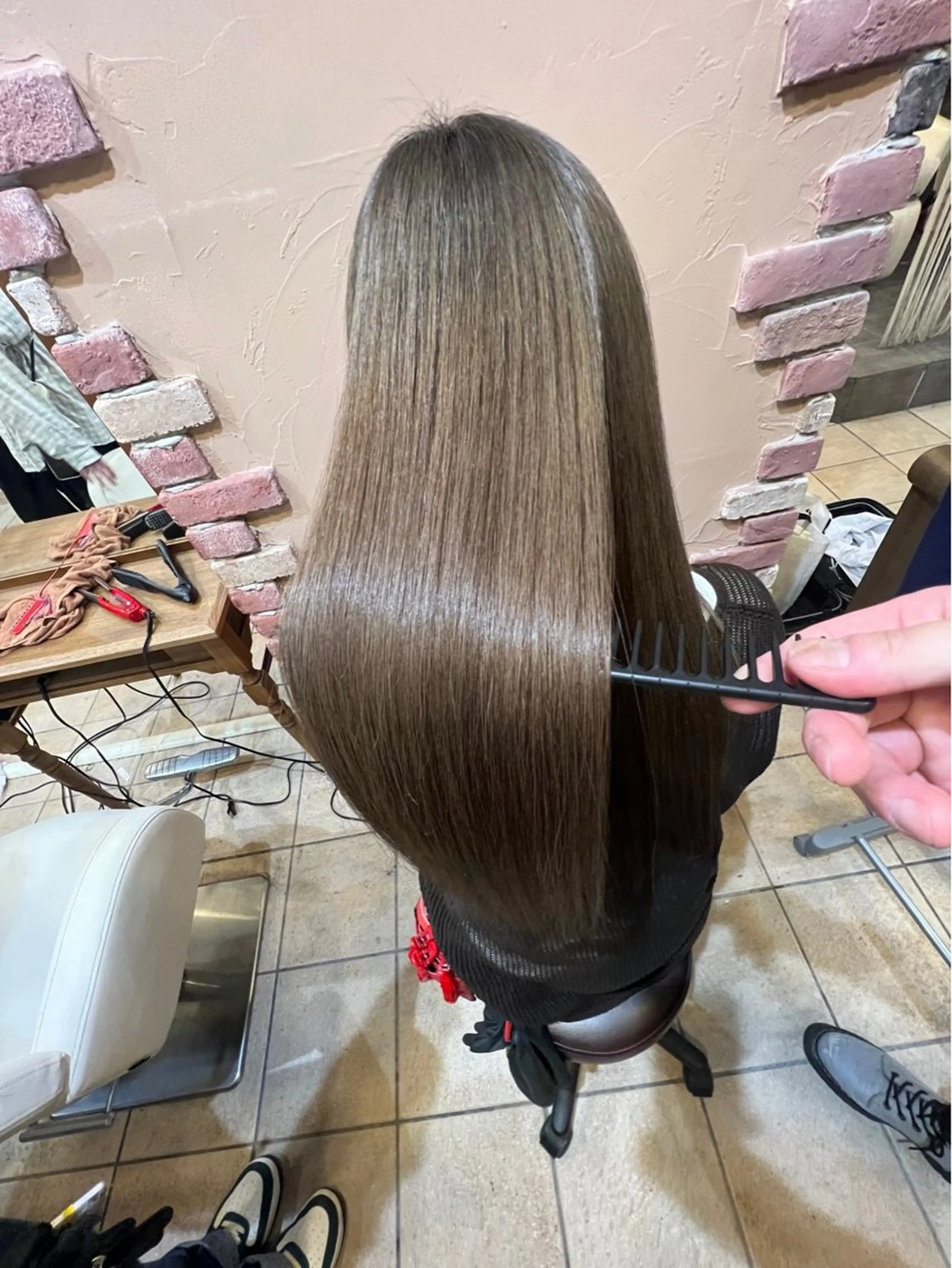 ロング 大阪/梅田/シャドウ パーマ/ノボリユウタのヘアスタイル