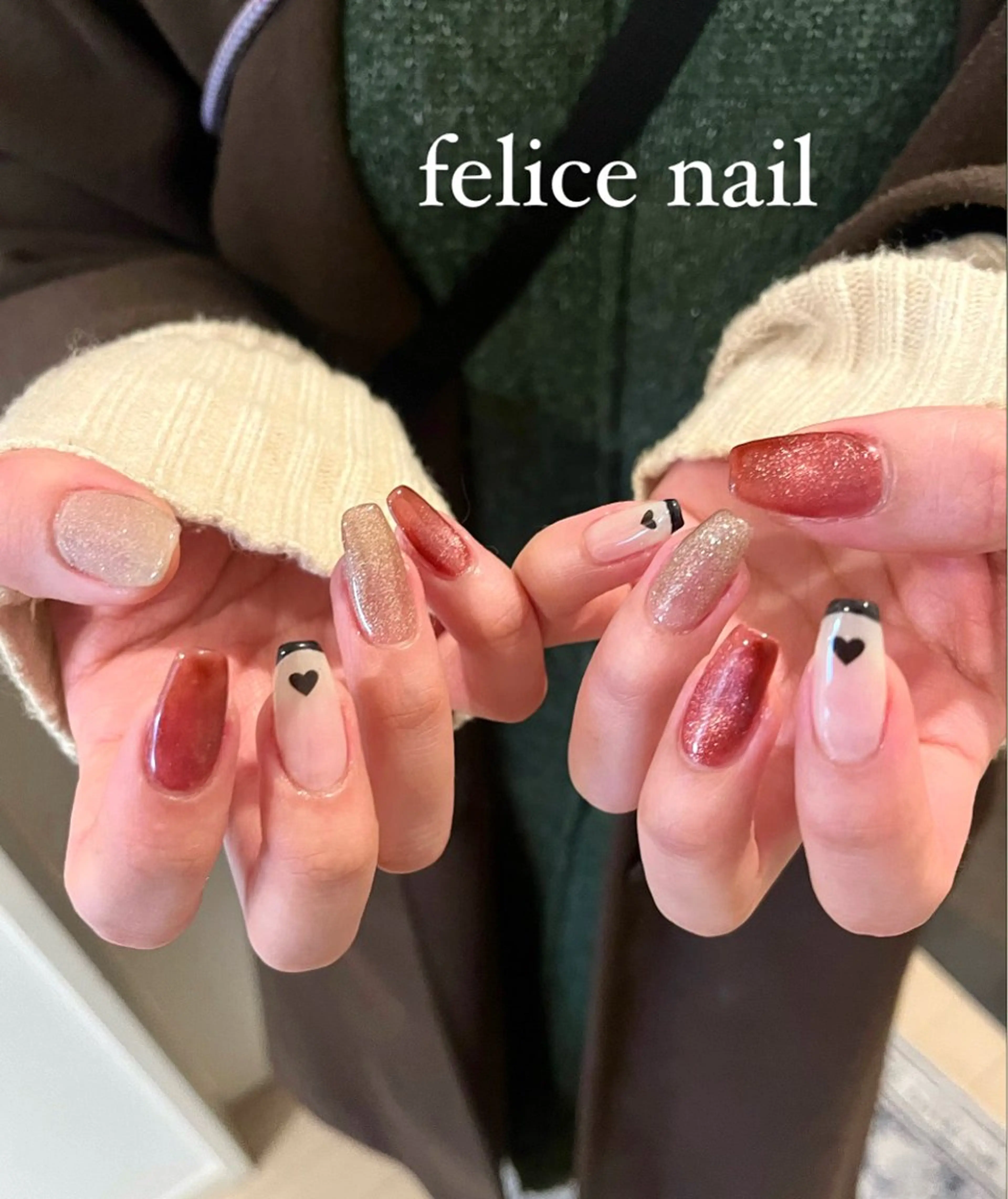 ネイル バレンタイン felice nailのネイルデザイン