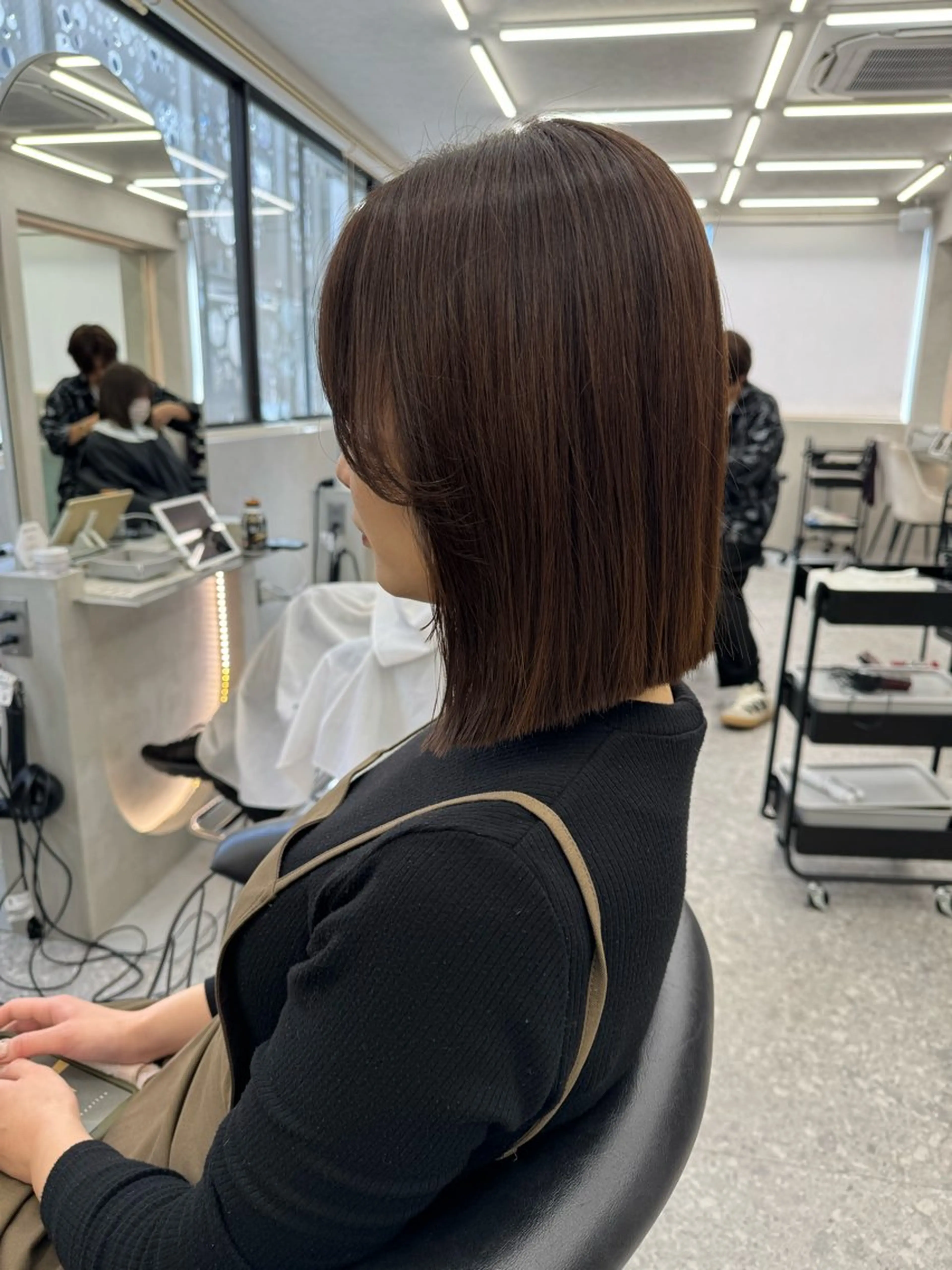 セミロング カット ヘアカラー トリートメント 顔周り🇰🇷ロンド レイヤー✨カジワラのヘアスタイル