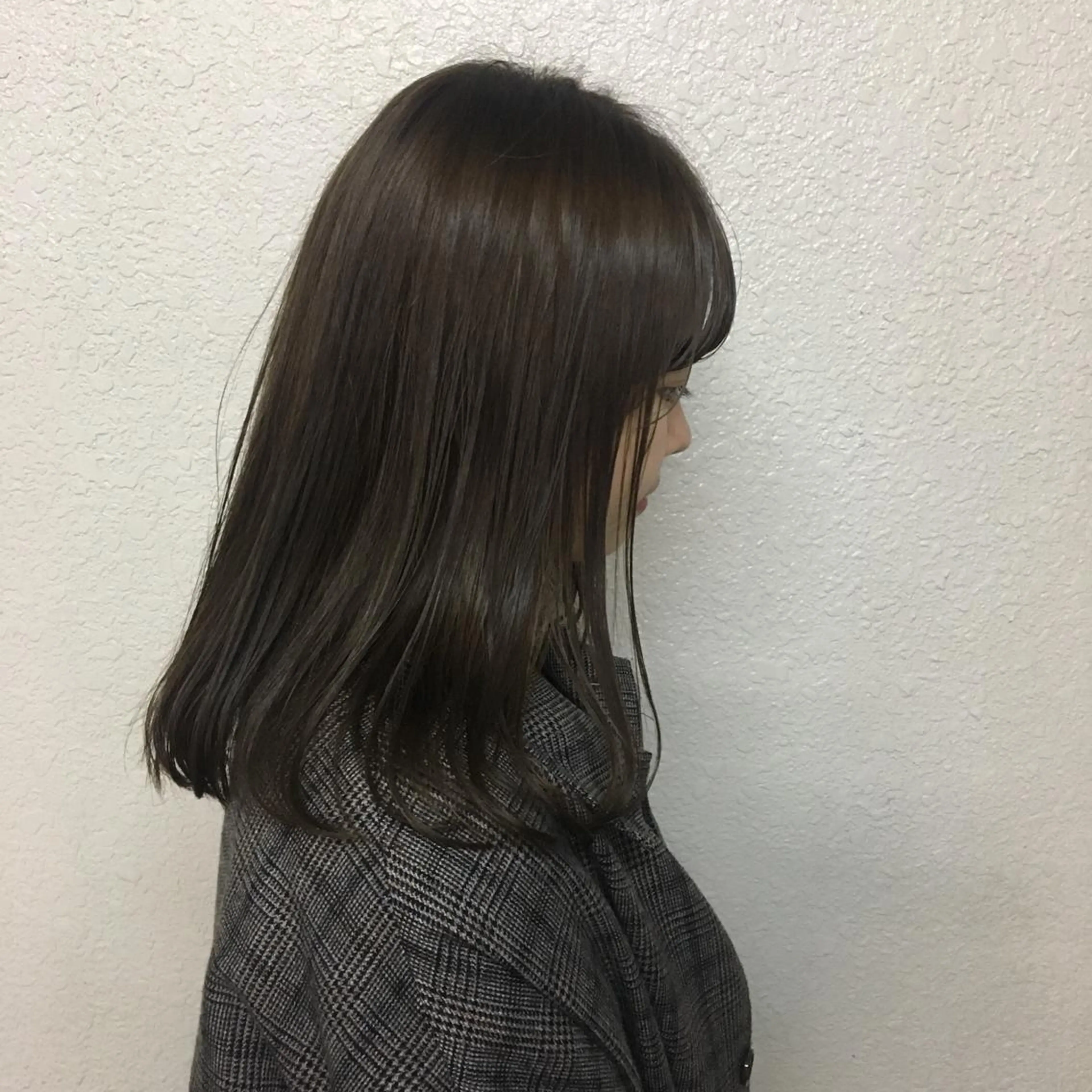 セミロング カラー ベージュカラー オリーブベージュ emme MIHO♡のヘアスタイル