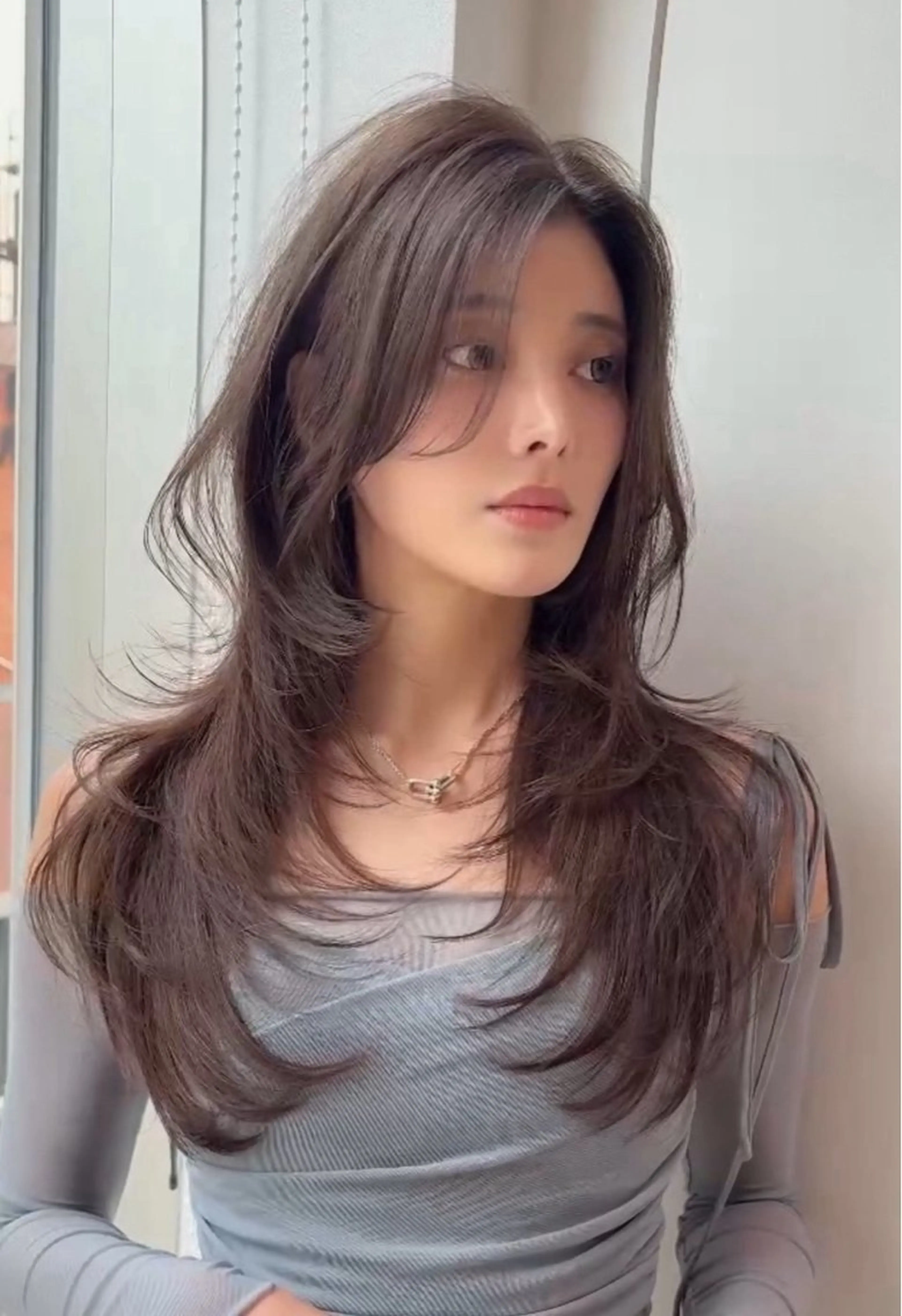 ロング カラー カット ヘアカラー トリートメント Lond mare レイヤーカット/韓国のヘアスタイル