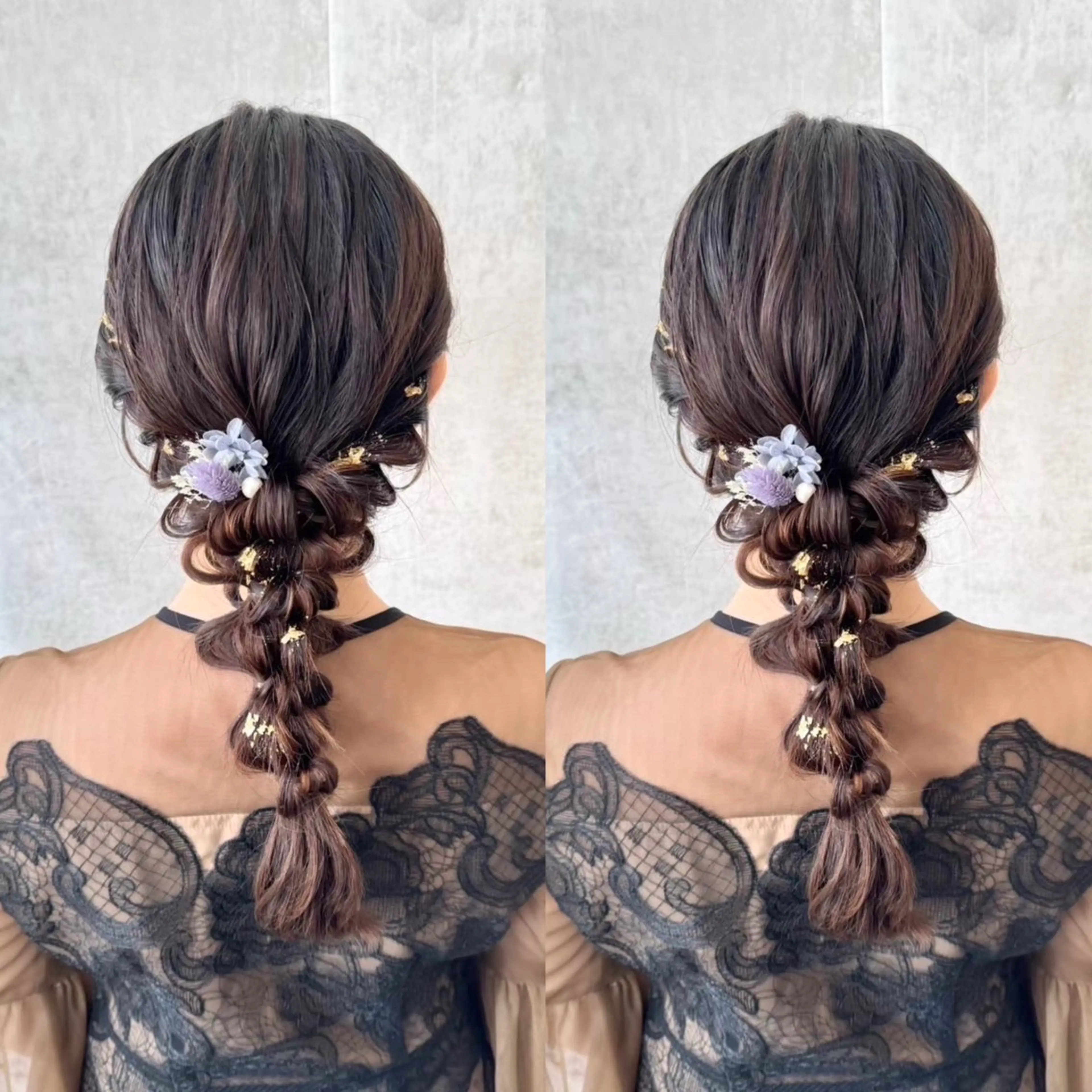 ヘアアレンジ 結婚式・ブライダル カット ヘアカラー エクステ ヘアセット エクステ🎀艶カラー ✨しぇる🌙のヘアスタイル