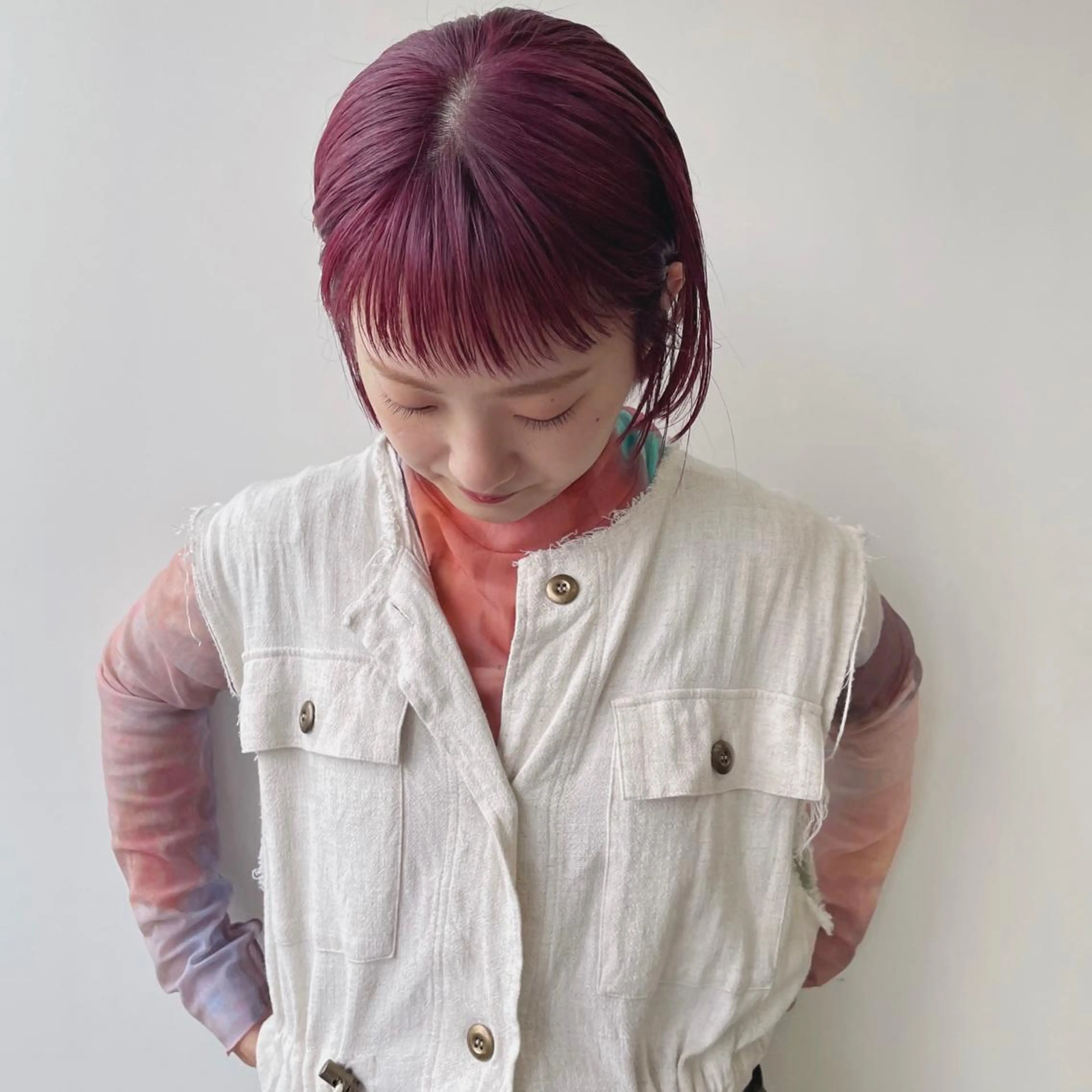 ショート カラー ブリーチ ブラウンカラー ケアブリーチ ダブルカラー イヤリングカラー ヘアカラー Terve. 杉山 将悟のヘアスタイル