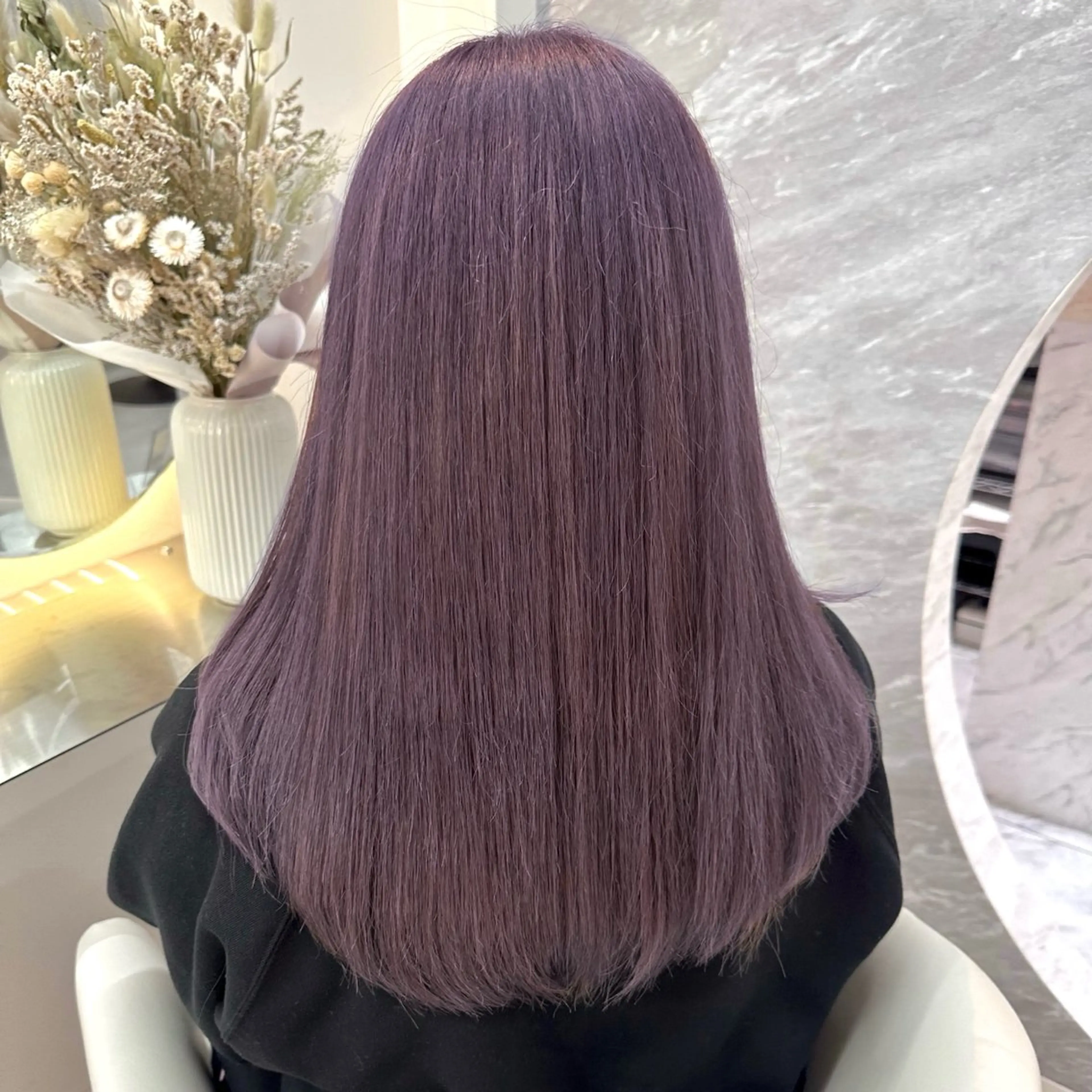ロング カラー ラベンダーカラー ヘアカラー トリートメント Rio🎀 艶カラー/韓国のヘアスタイル