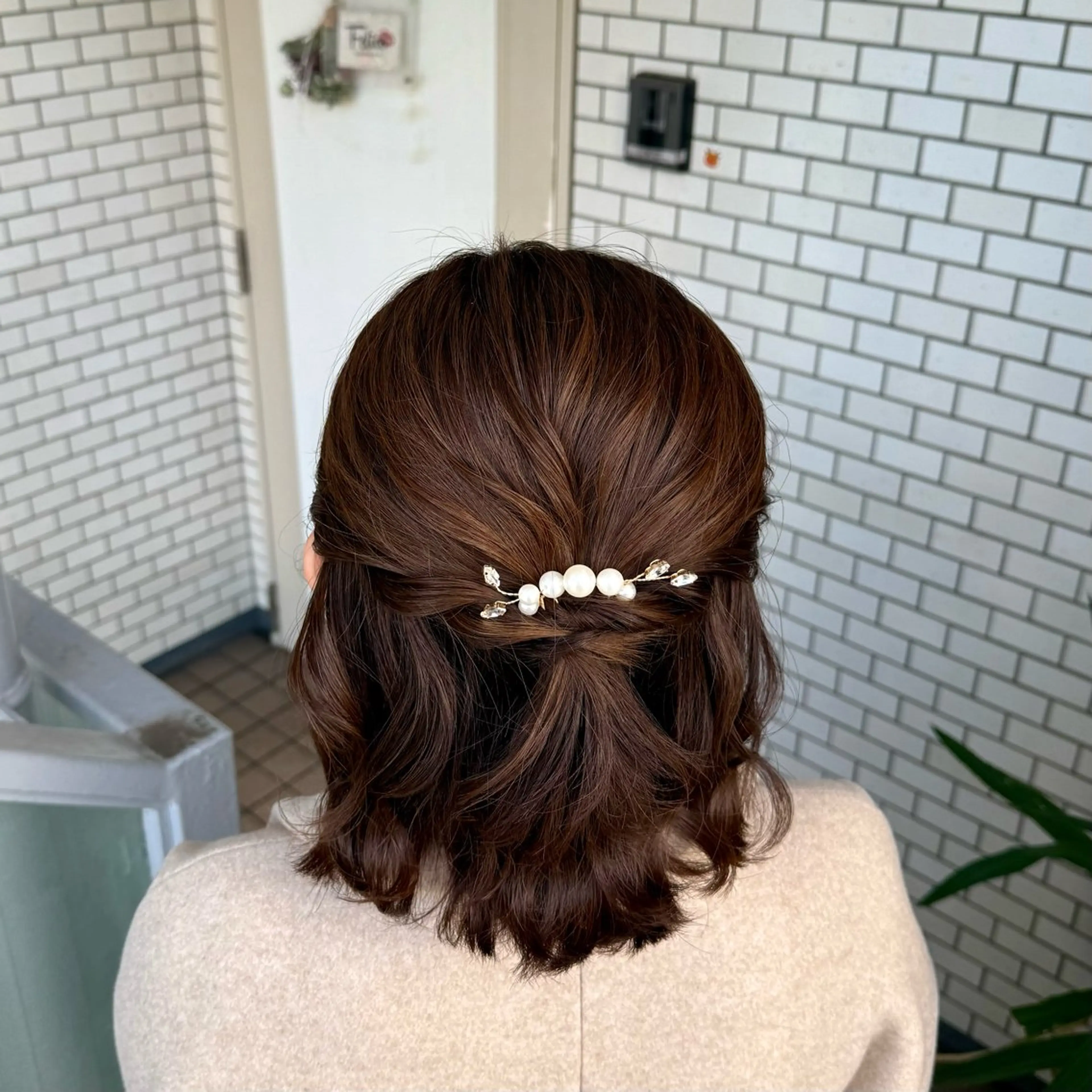 ショート ヘアアレンジ 成人式 ハーフアップ 結婚式・ブライダル ボブ 卒業式のヘアスタイル ヘアセット 褒められヘアメイク /ボブ女子🐶みおのヘアスタイル