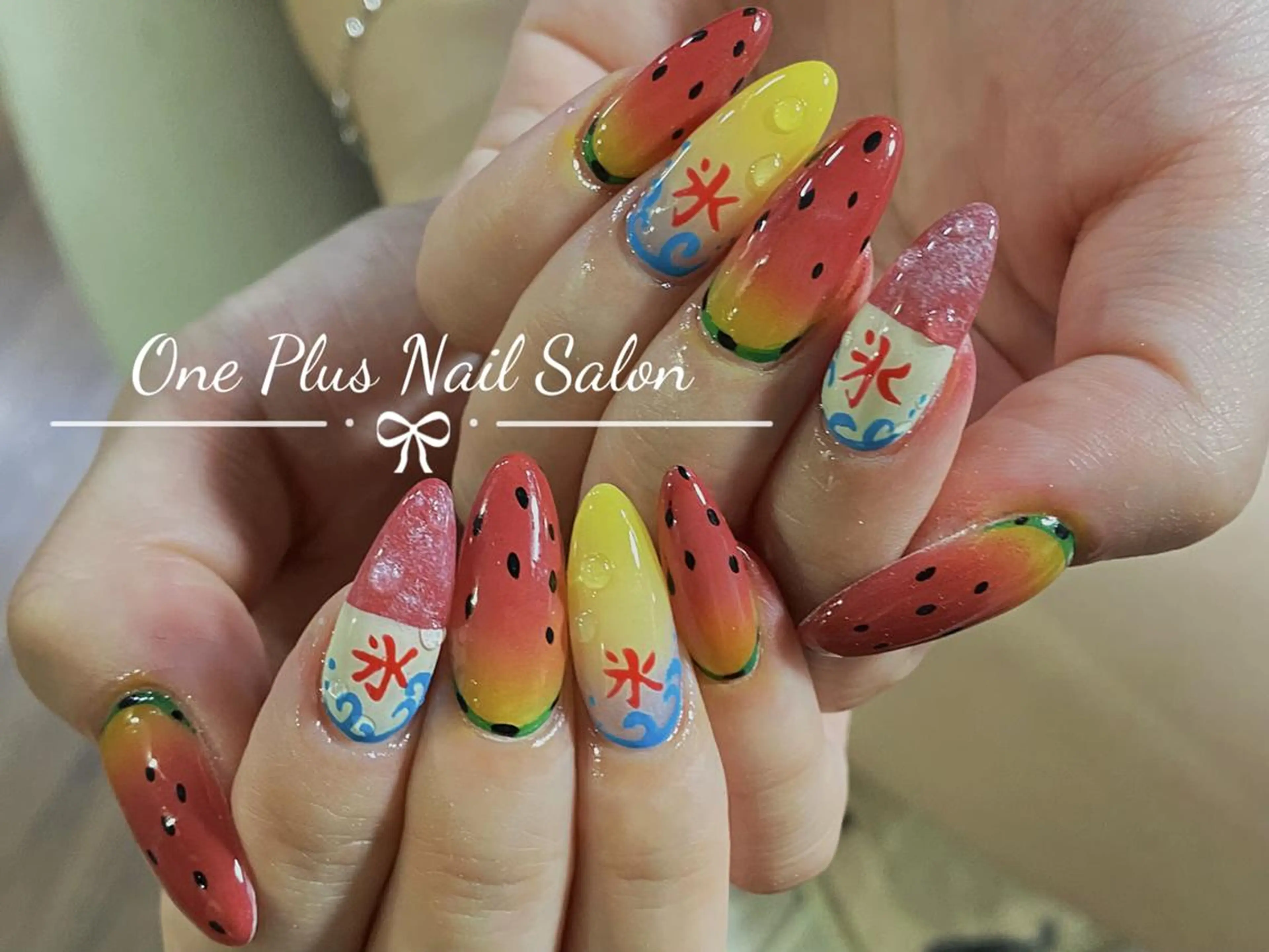 ネイル オーロラネイル 長さ出し フットネイル フレンチネイル ジェルネイル One Plus Nail Salonのネイルデザイン