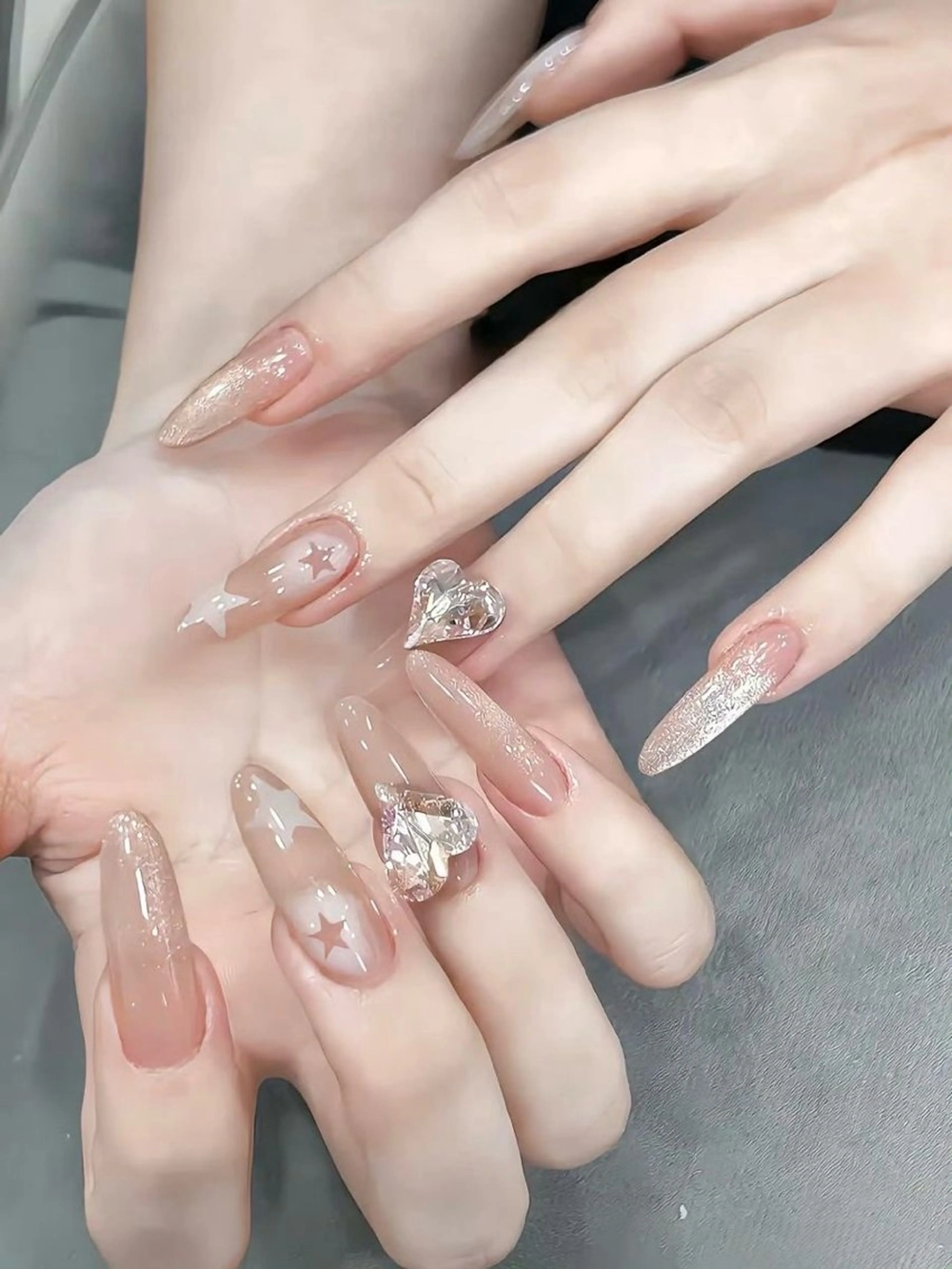 ネイル 長さ出し フレンチネイル グラデーション 卒業式 マグネットネイル ハンドネイル MIHANA NAILのネイルデザイン