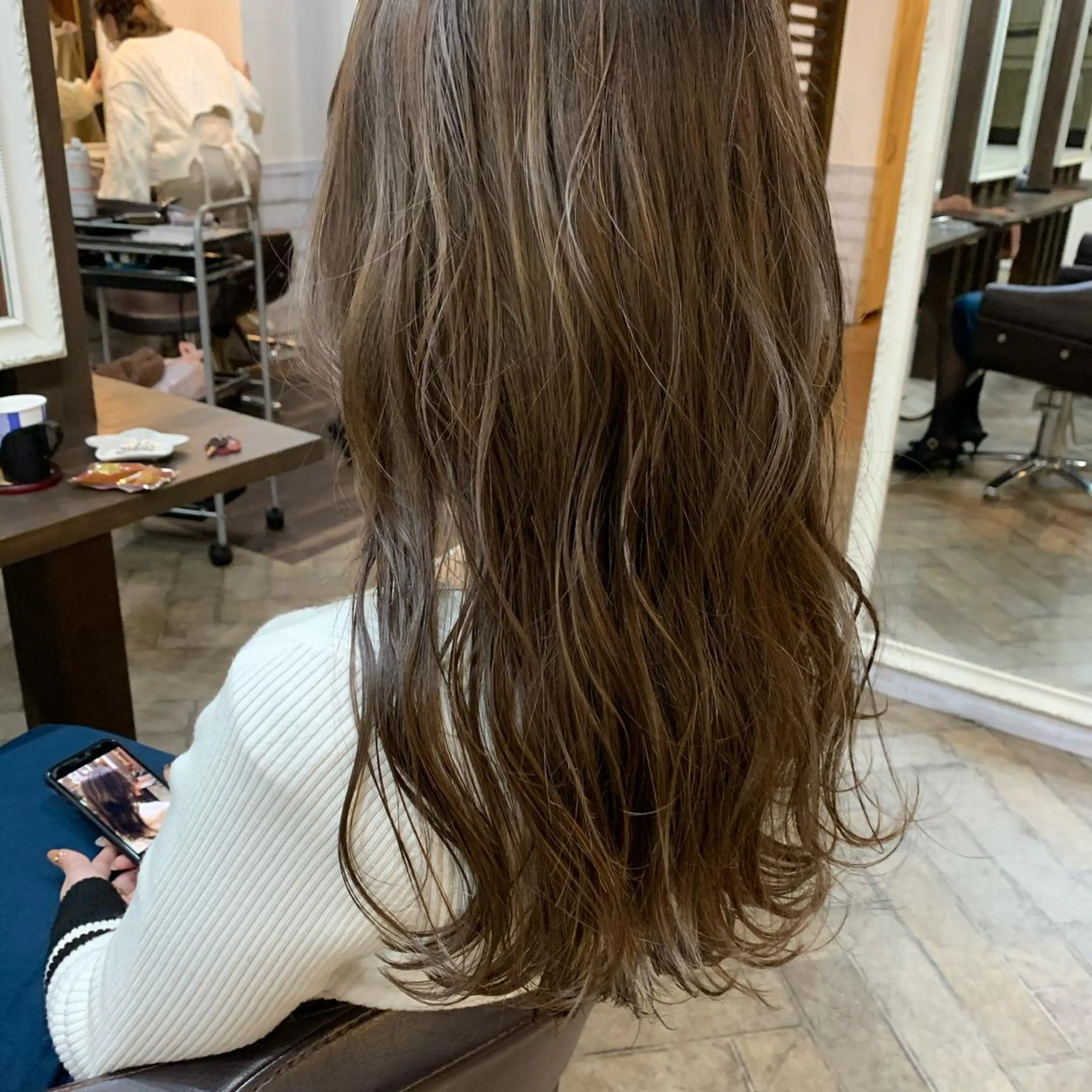 セミロング ハイライト カット トリートメント ヘッドスパ Men's salon ANSWER所属・メンズサロン ANSWERのヘアスタイル