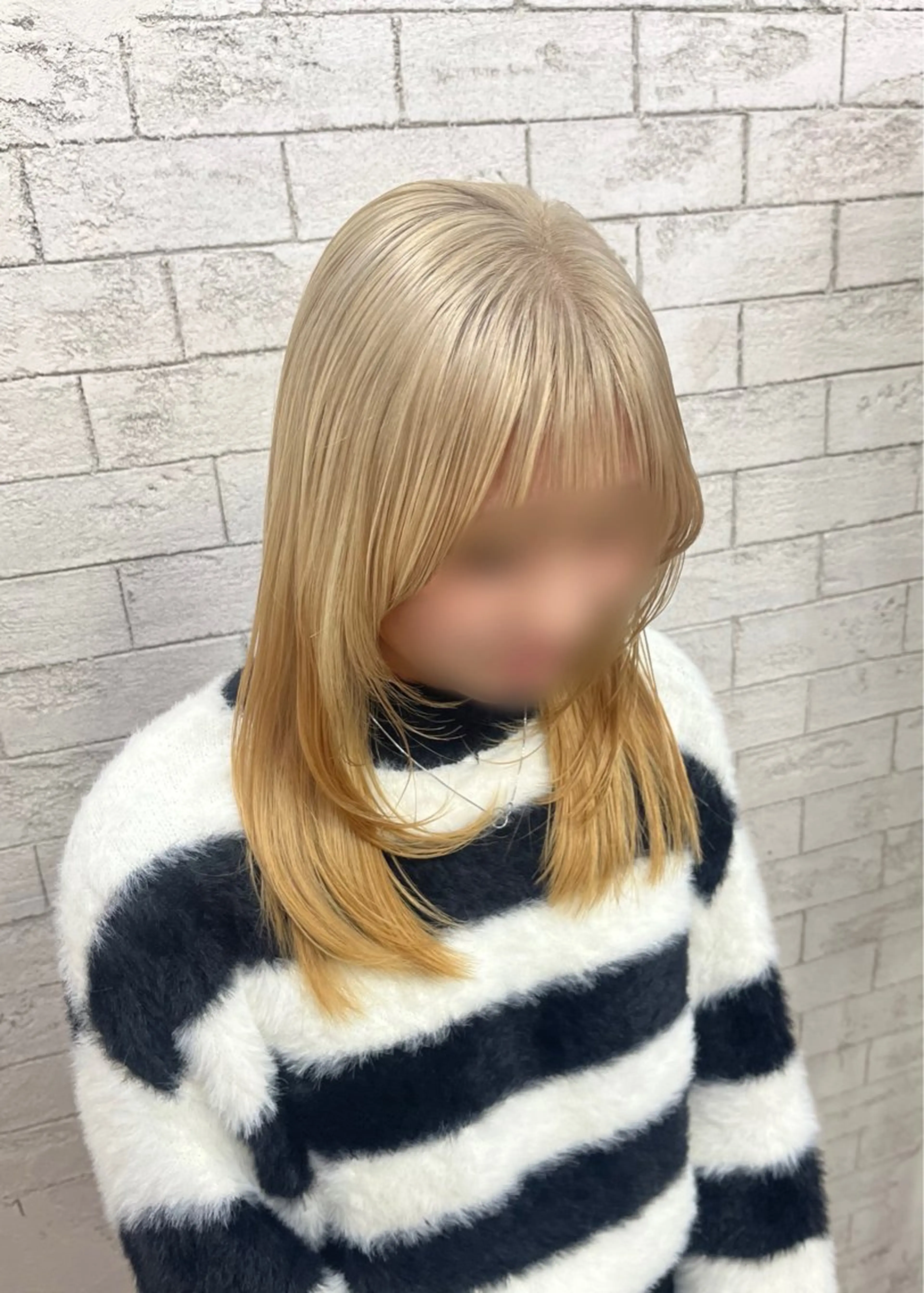 セミロング カラー ベージュカラー ブリーチ ブロンド ブロンドベージュ 顔まわりレイヤー 🫧ハイトーン/ ペールカラー🕊♡雛のヘアスタイル