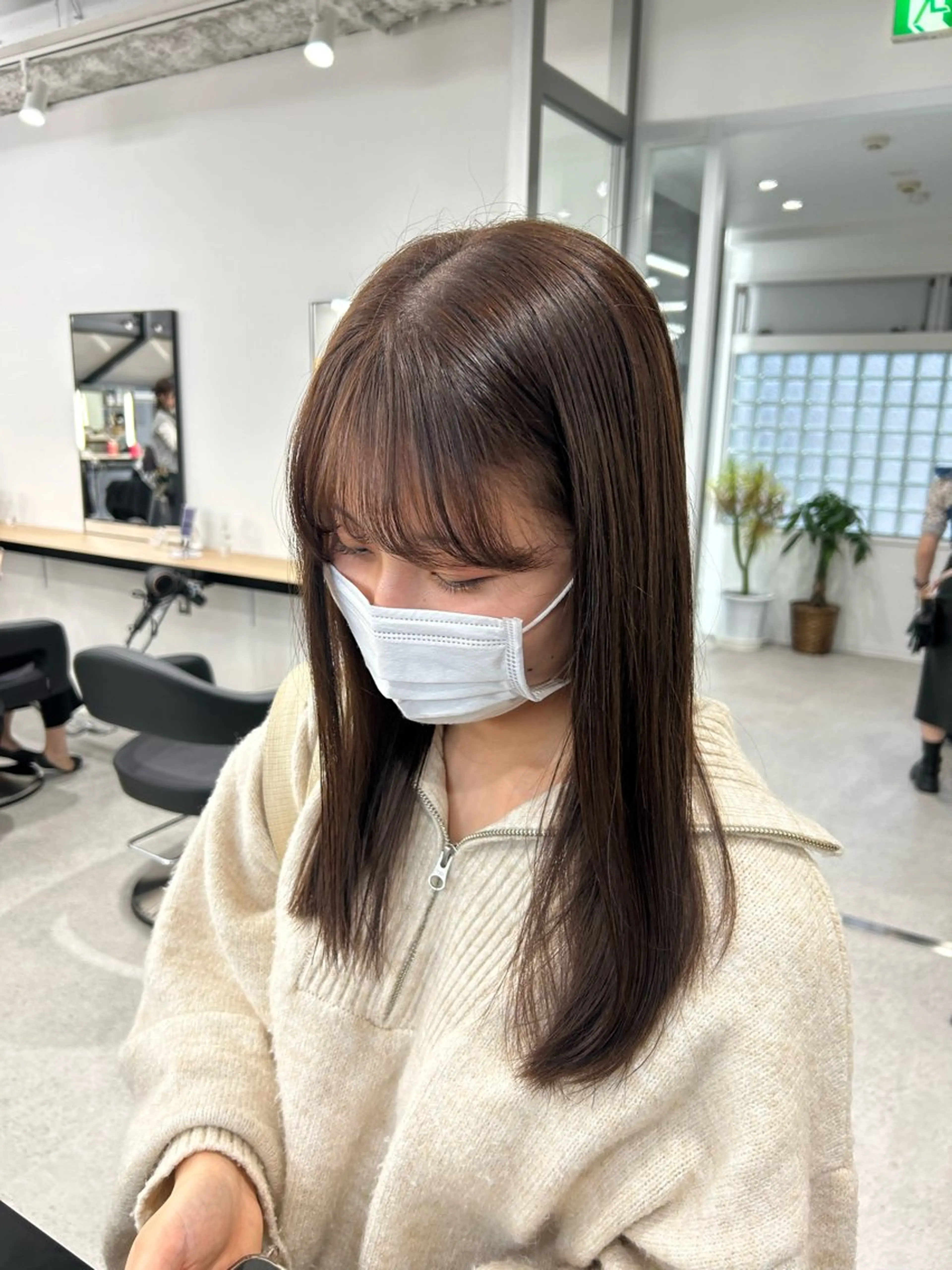 セミロング カラー 愛結 暖色カラー🎀🩰のヘアスタイル