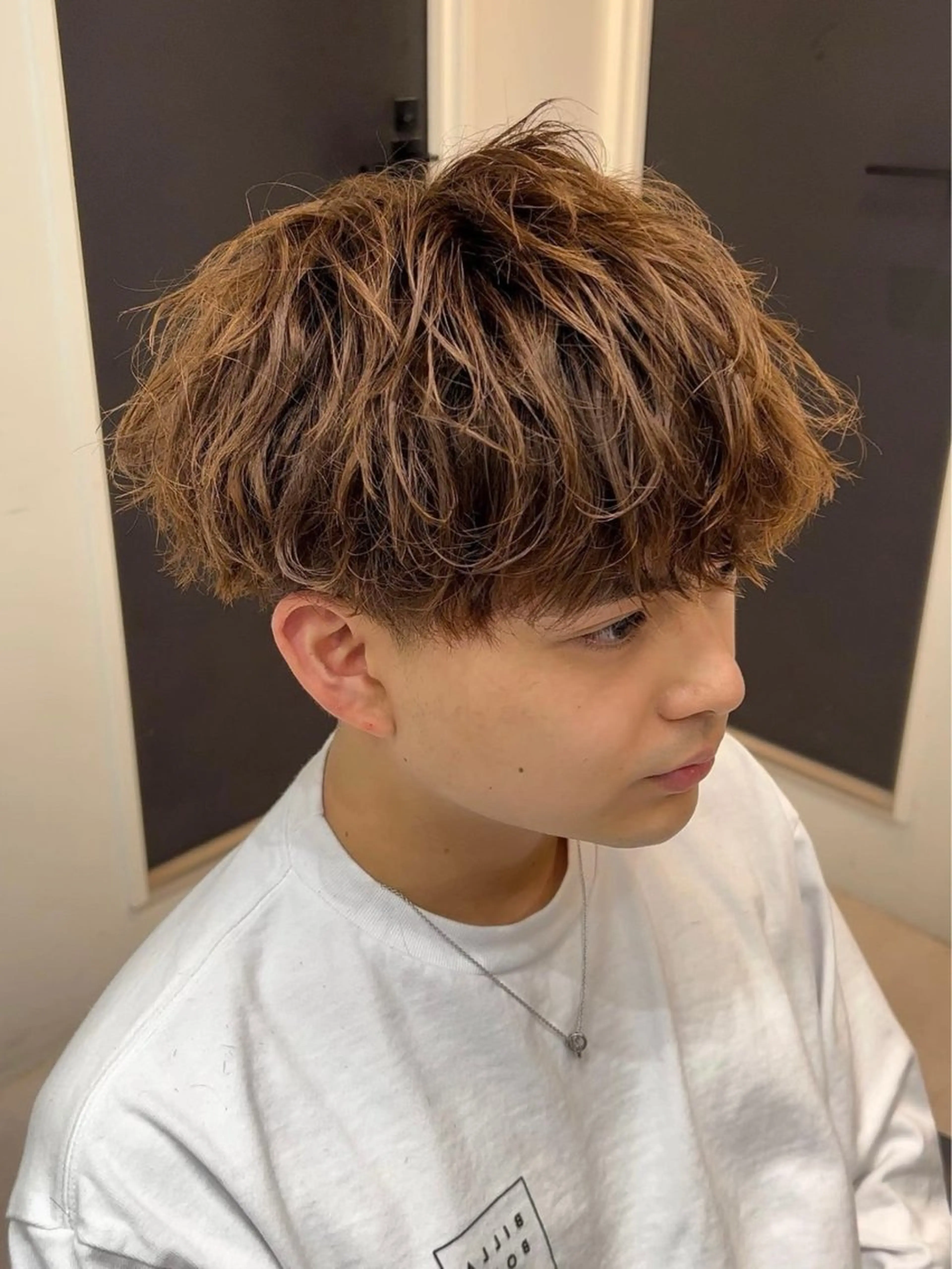 ミディアム カラー パーマ メンズ カット ヘアカラー 💈メンズパーマ の神様💈よしやのヘアスタイル
