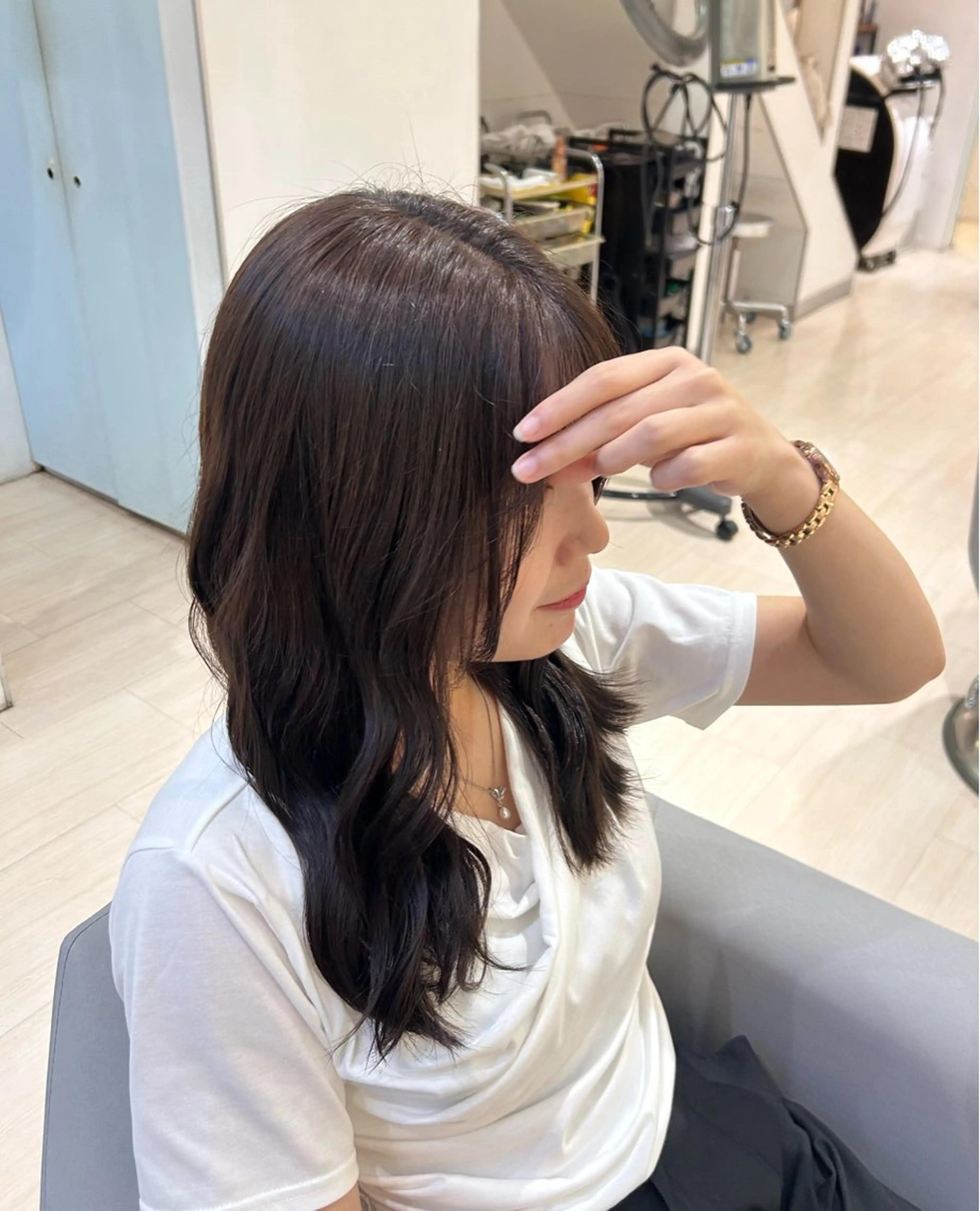 セミロング ヘアカラー 堀 日次のヘアスタイル