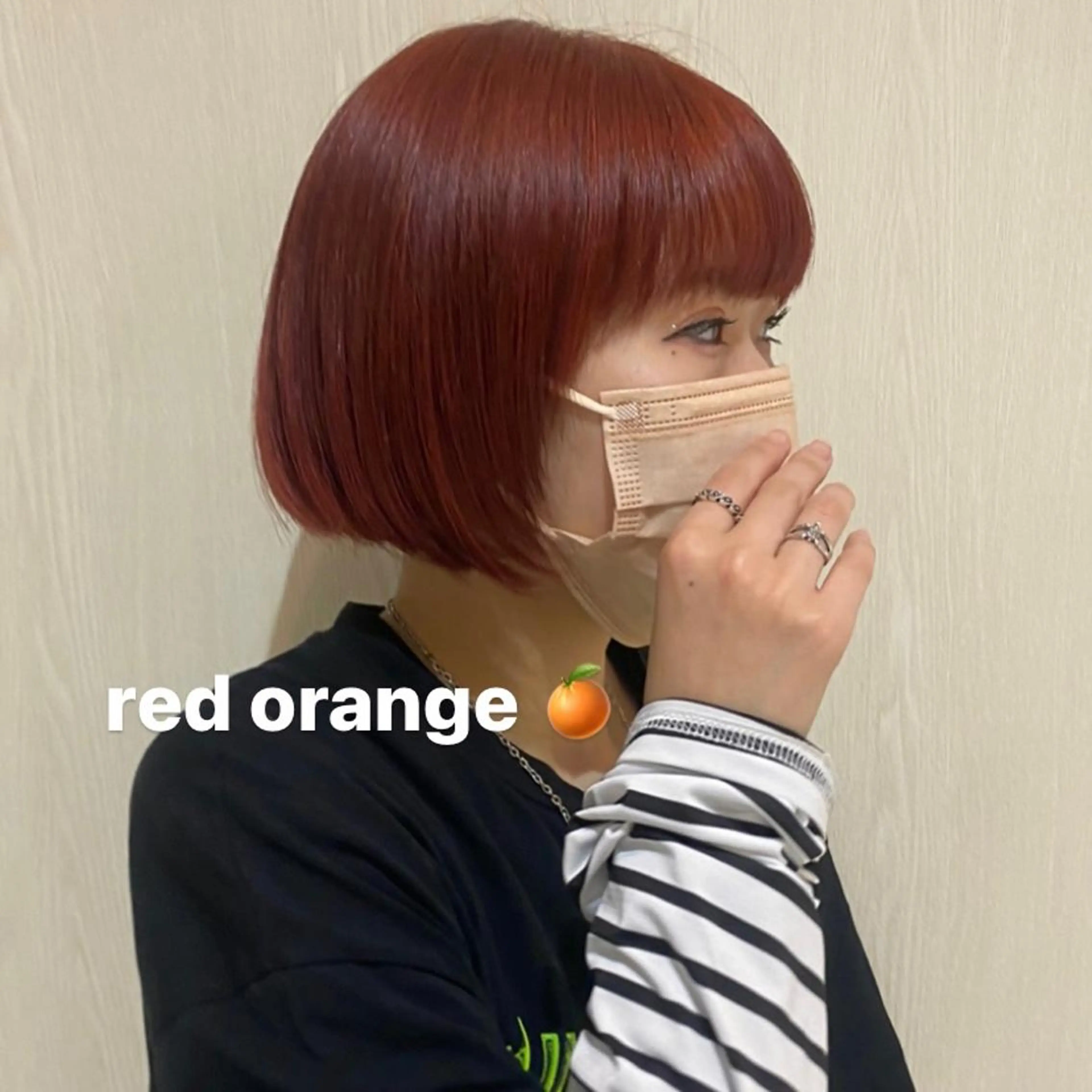 ショート カラー オレンジ Yahiko ハイトーンのヘアスタイル