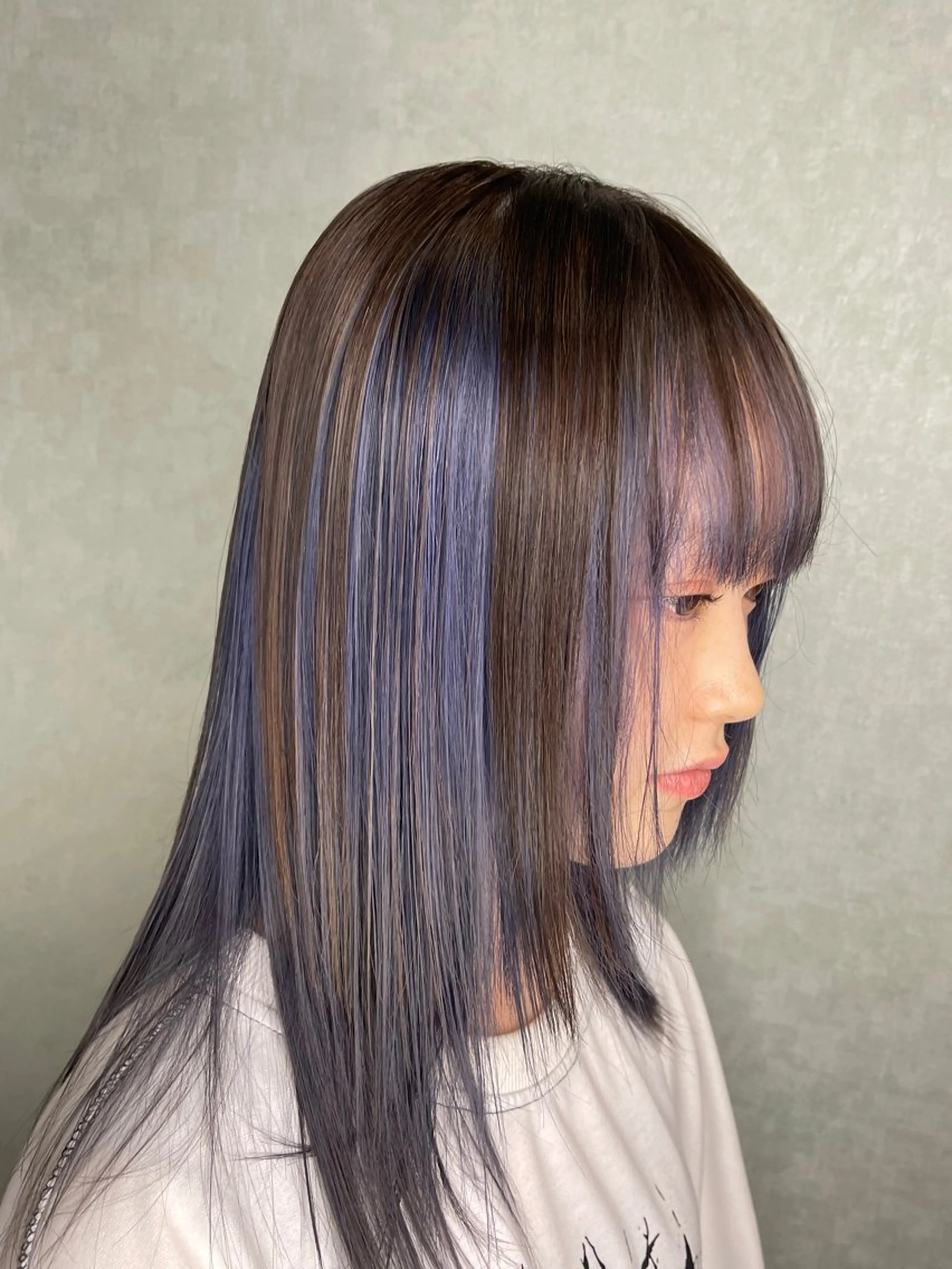 カラー 透明感カラー🩵🩵 韓国ヘアkanatoのヘアスタイル