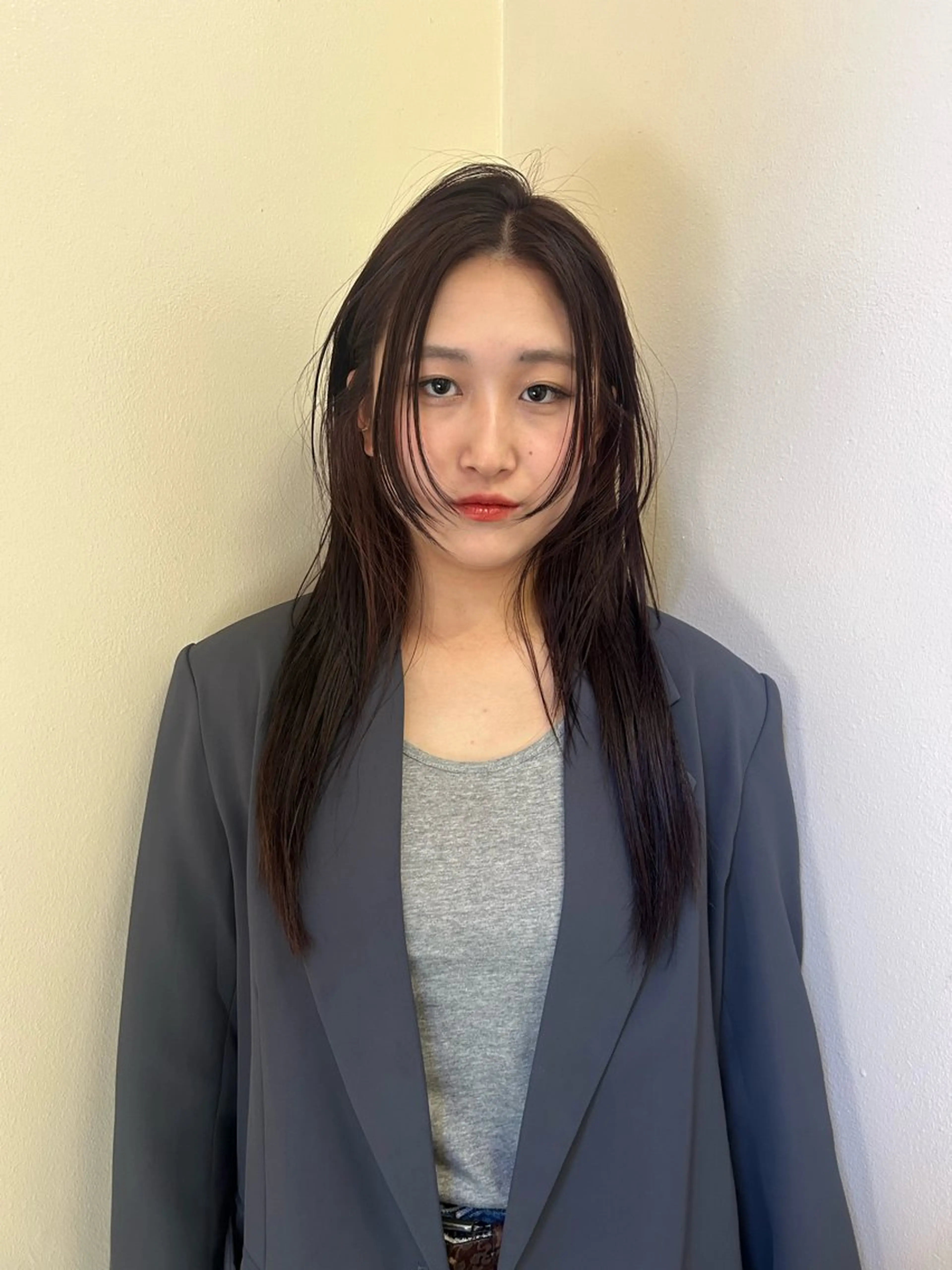 ロング カラー レッドカラー ヘアカラー トリートメント ☕️結【suii.】 ボブ/ヘアセット☕️のヘアスタイル