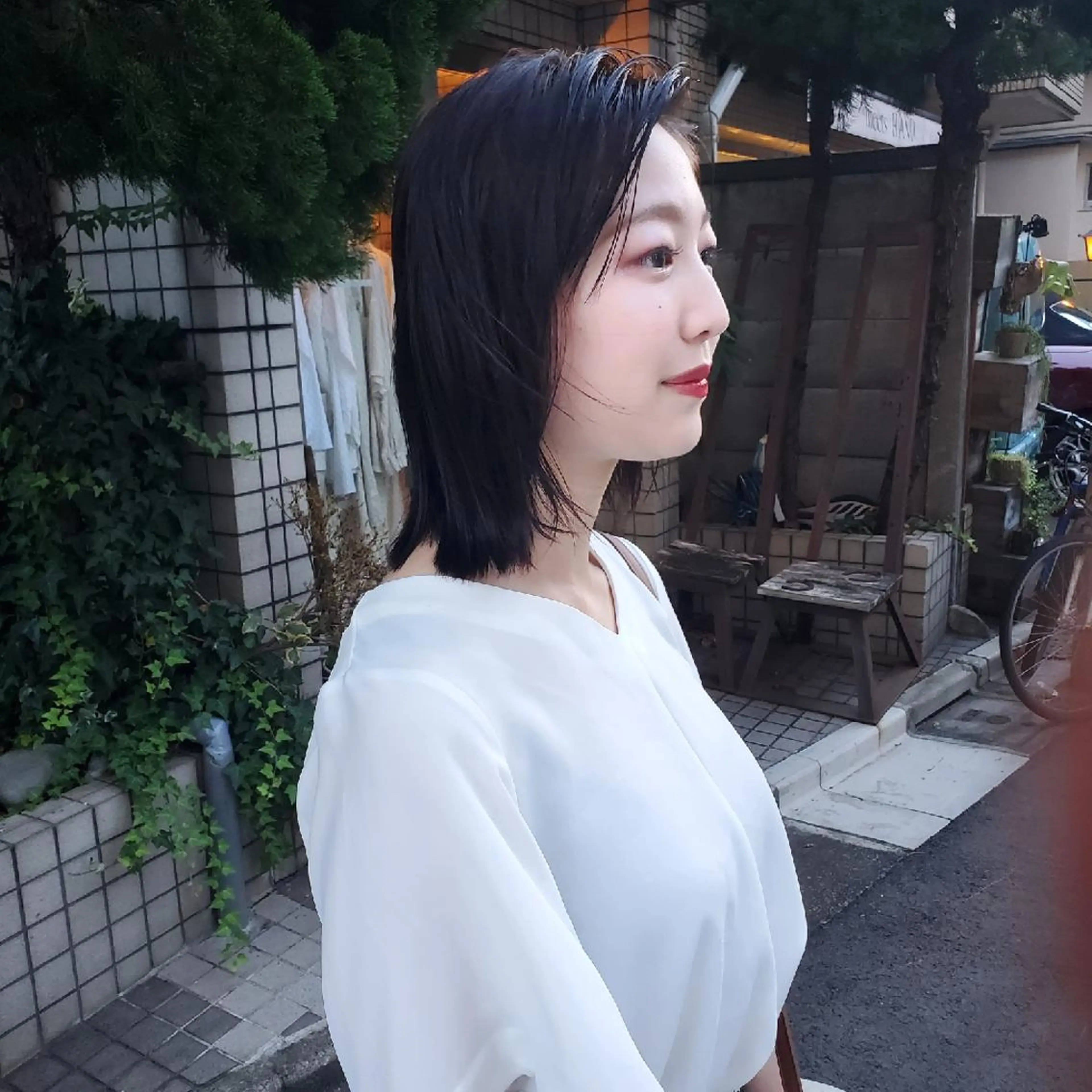 ミディアム カラー カット ヘアカラー トリートメント フリーランス所属・韓国ヘア レイヤー くびれヘアMATSUのヘアスタイル