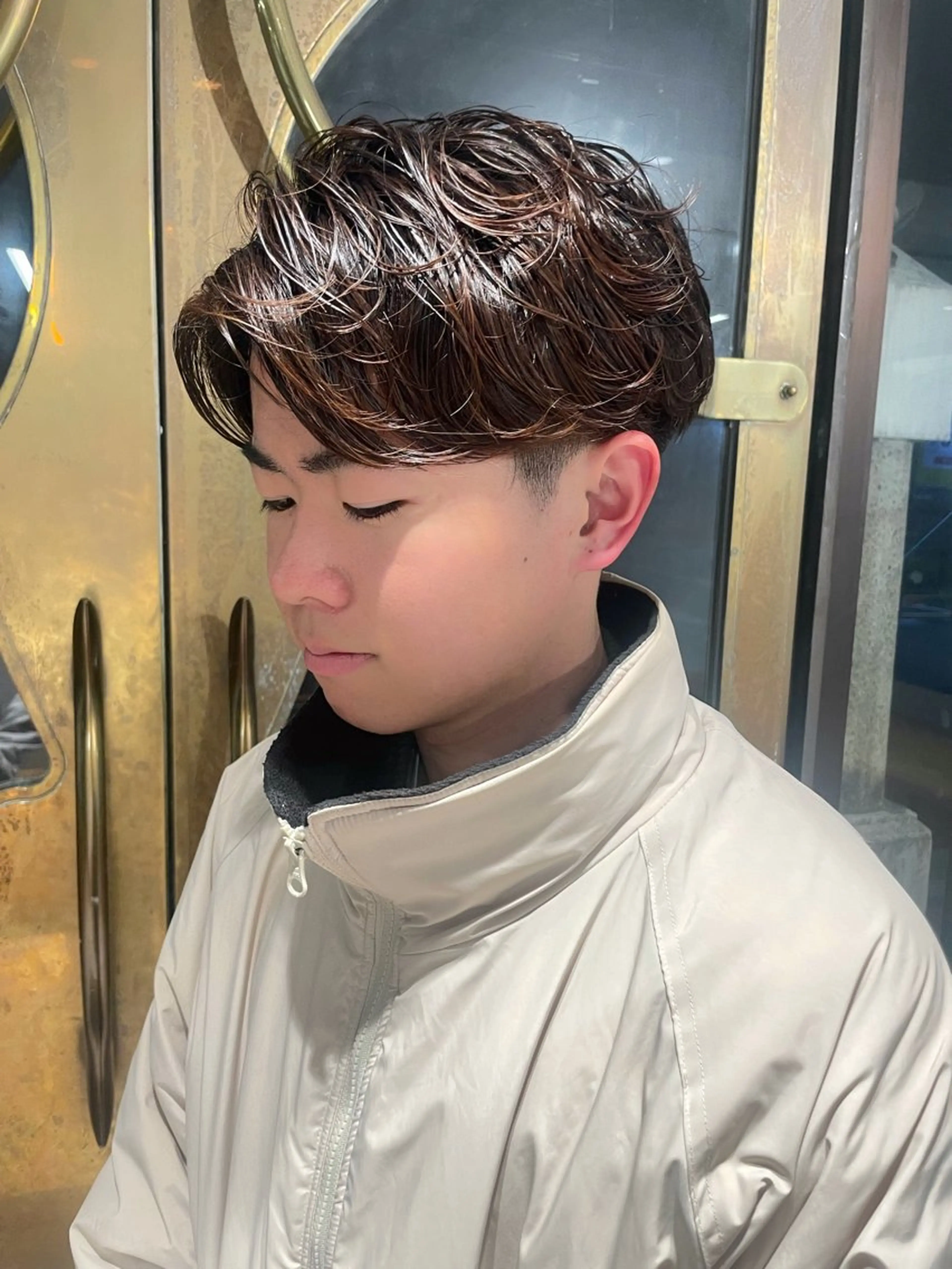 ショート パーマ メンズ カット パーマ メンズNO.1口コミ 高評価🟡三澤拓海✅のヘアスタイル