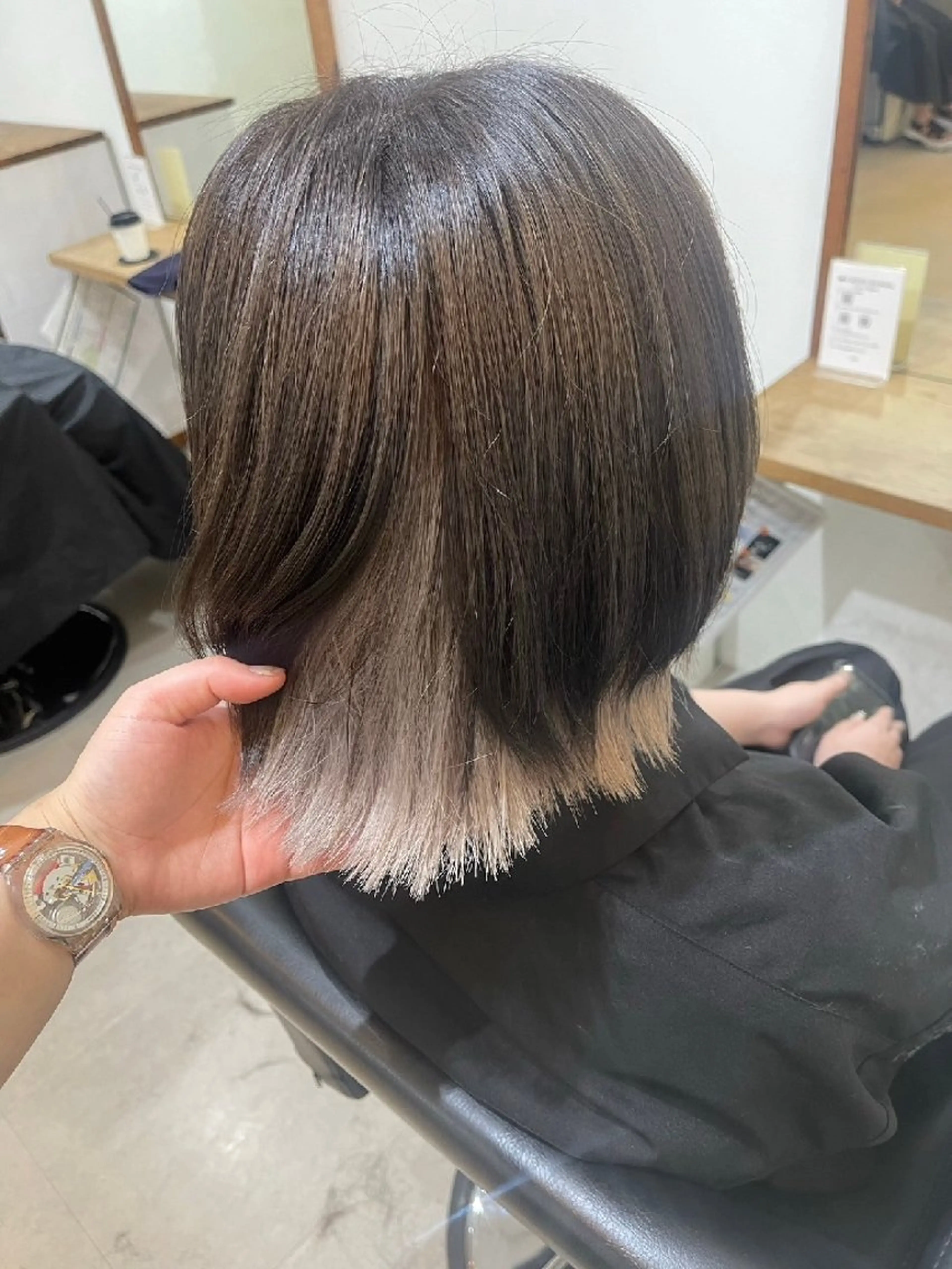 ミディアム 🌈扱いやすいボブ× ブリーチ🌈TAMEのヘアスタイル