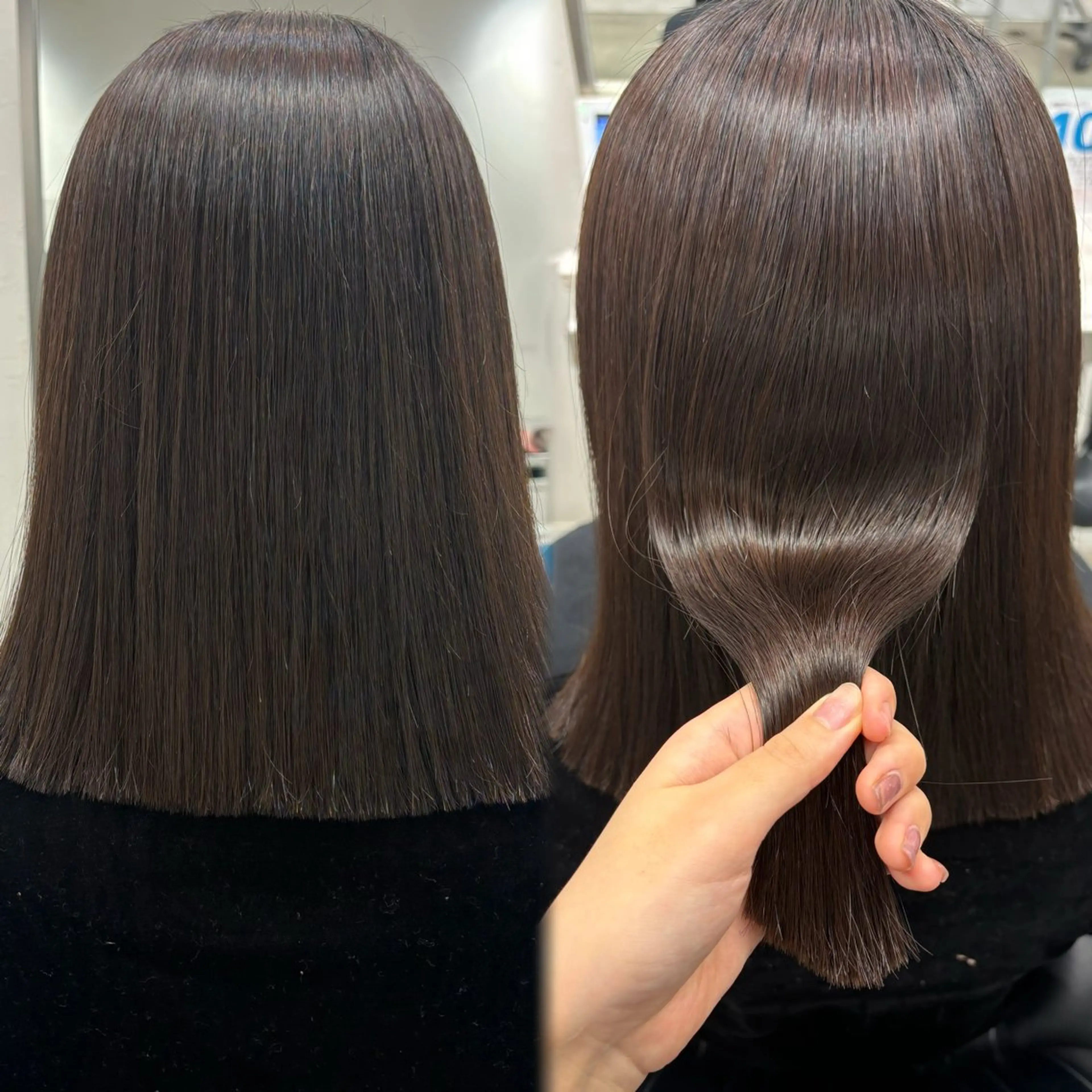 ミディアム 髪質改善/縮毛矯正/ 暖色カラー🎀🪞のヘアスタイル