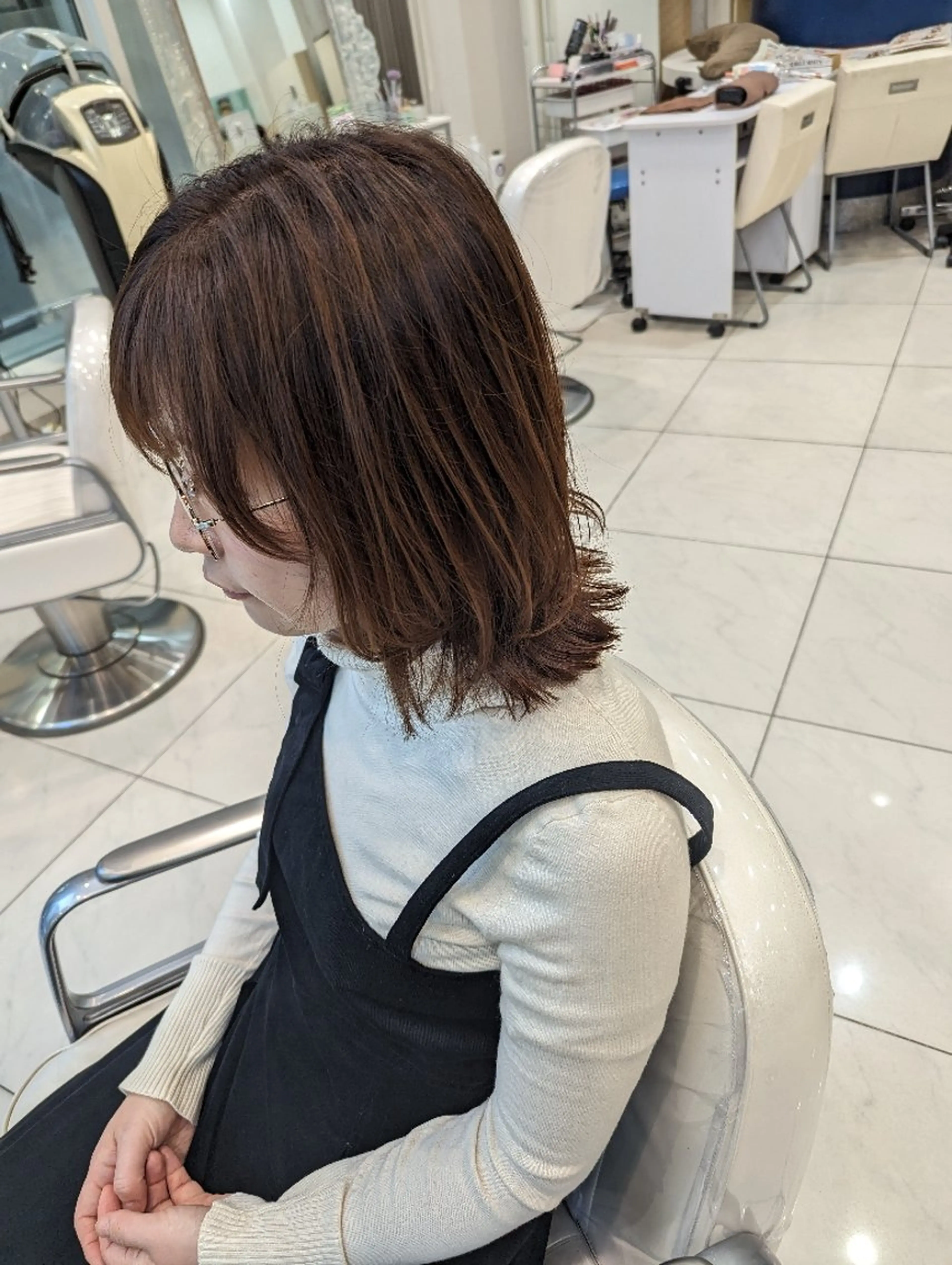 ミディアム 髪質改善カラー特化 上村保幸のヘアスタイル