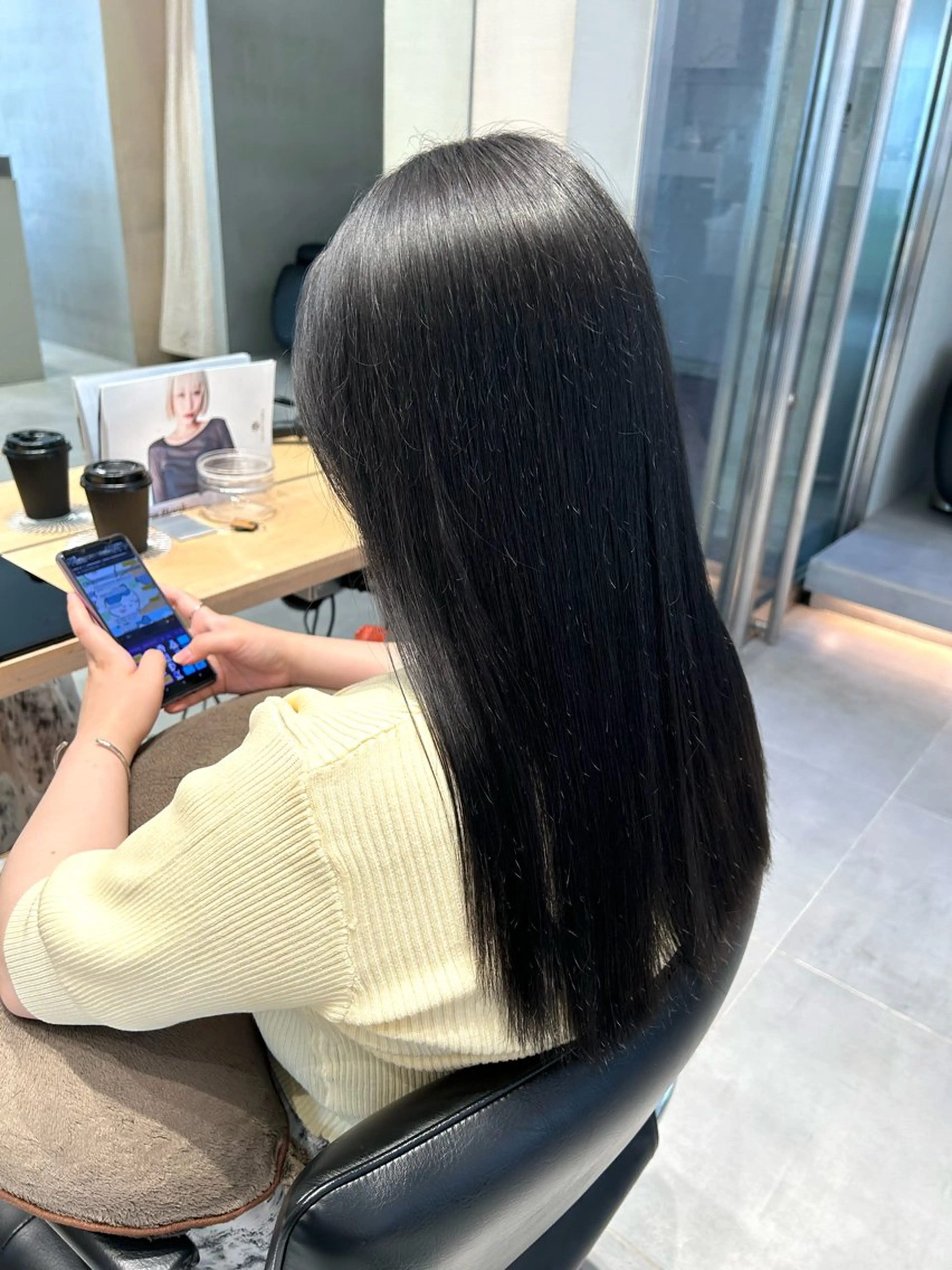 ロング カラー 透明感カラー グレージュ カット ヘアカラー トリートメント ヘアセット ショートカット/ ハイトーン🪼風香のヘアスタイル