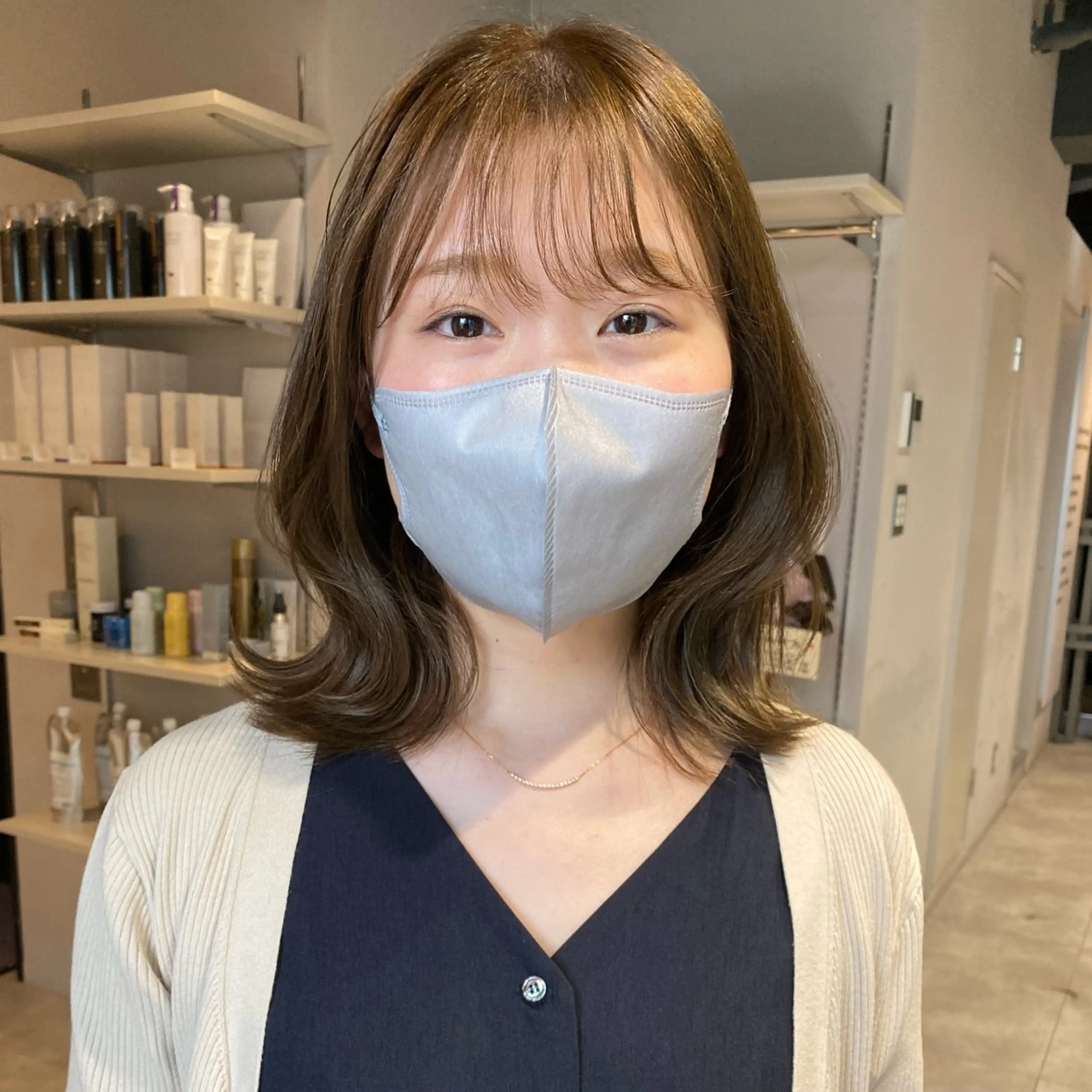 ミディアム ミディアムパーマ ハイライト 髪質改善 レイヤーカット カット ヘアカラー トリートメント また会いたくなる 美容師【KENTA】のヘアスタイル