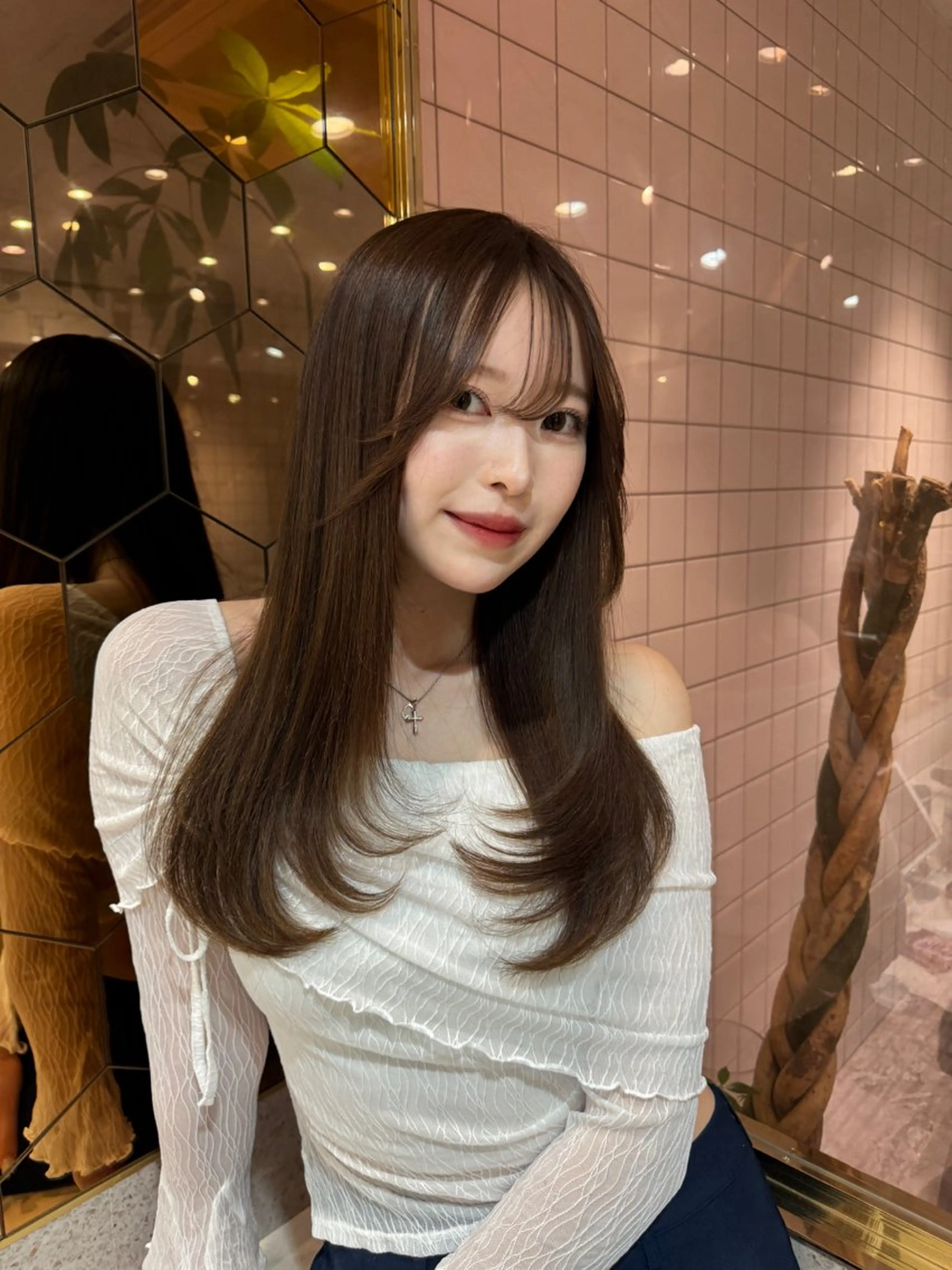 ロング レイヤーカット カット ヘアカラー トリートメント 🎀しゅな/韓国 レイヤー/透明感♡のヘアスタイル