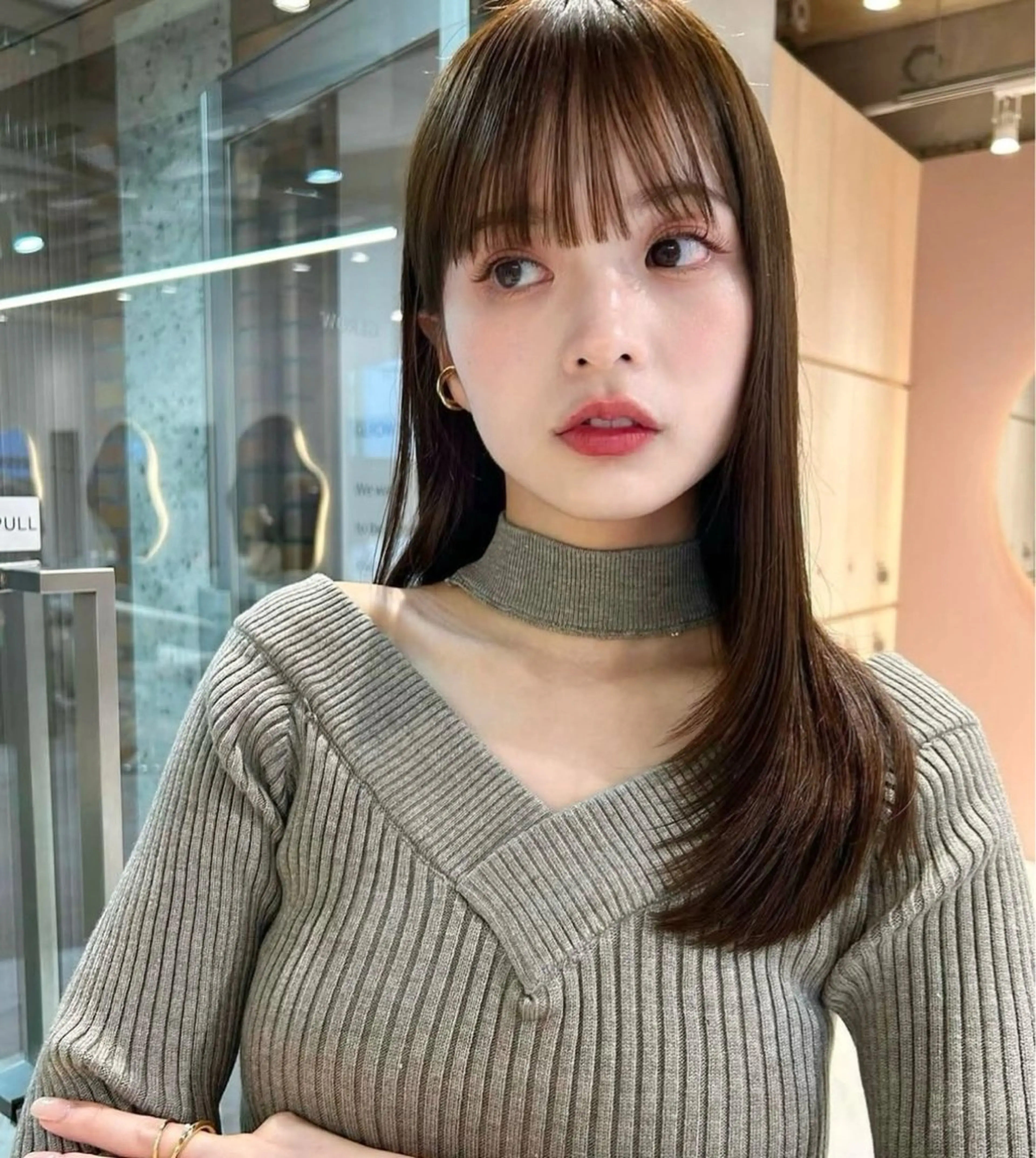 ロング カラー 韓国風ヘア 縮毛矯正 トリートメント カット ヘアカラー 縮毛矯正 大宮韓国風レイヤー 吉田こうすけのヘアスタイル