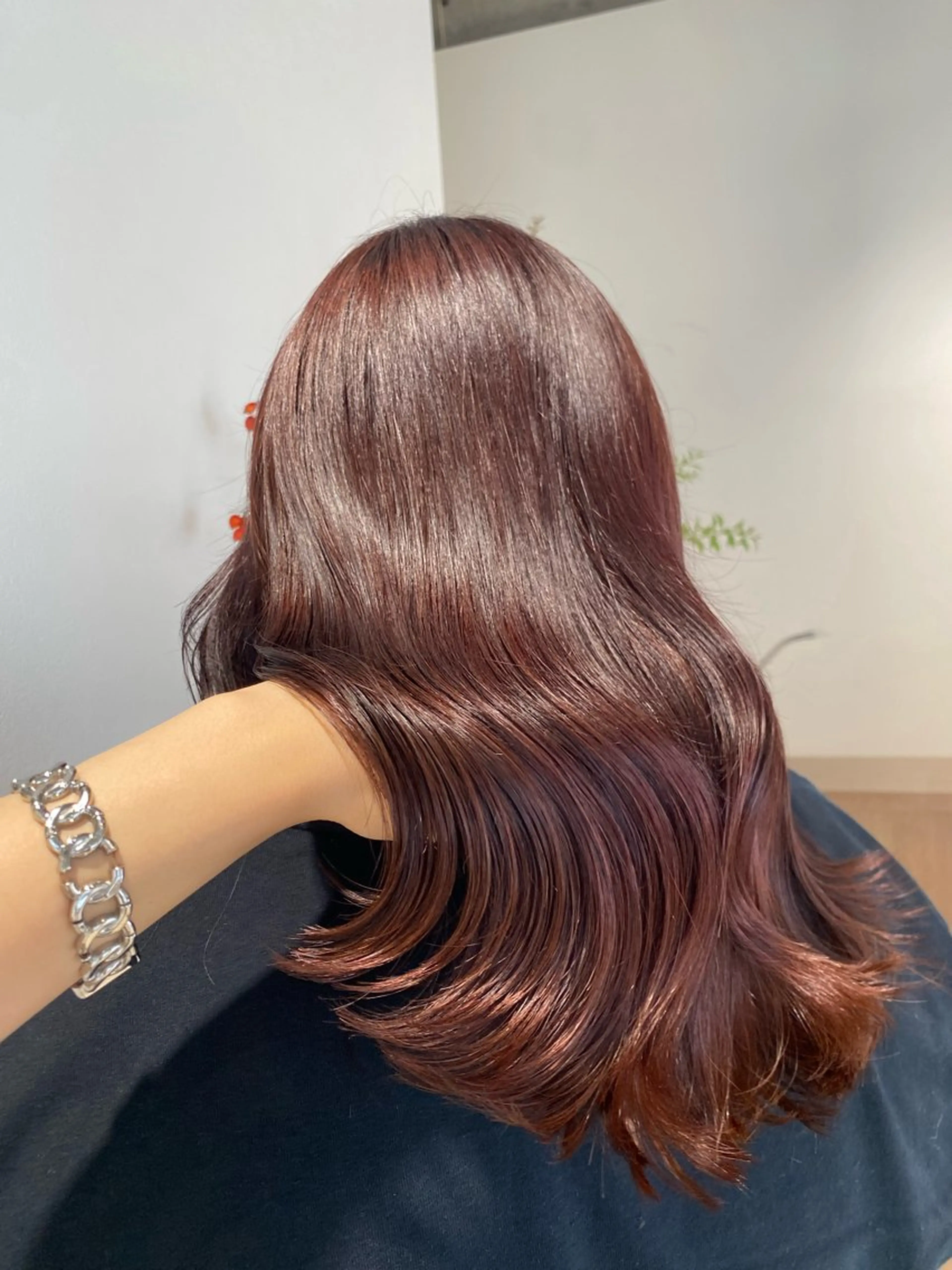 ミディアム カラー レッドカラー 暖色カラー /ヘアアレンジ/花鈴のヘアスタイル