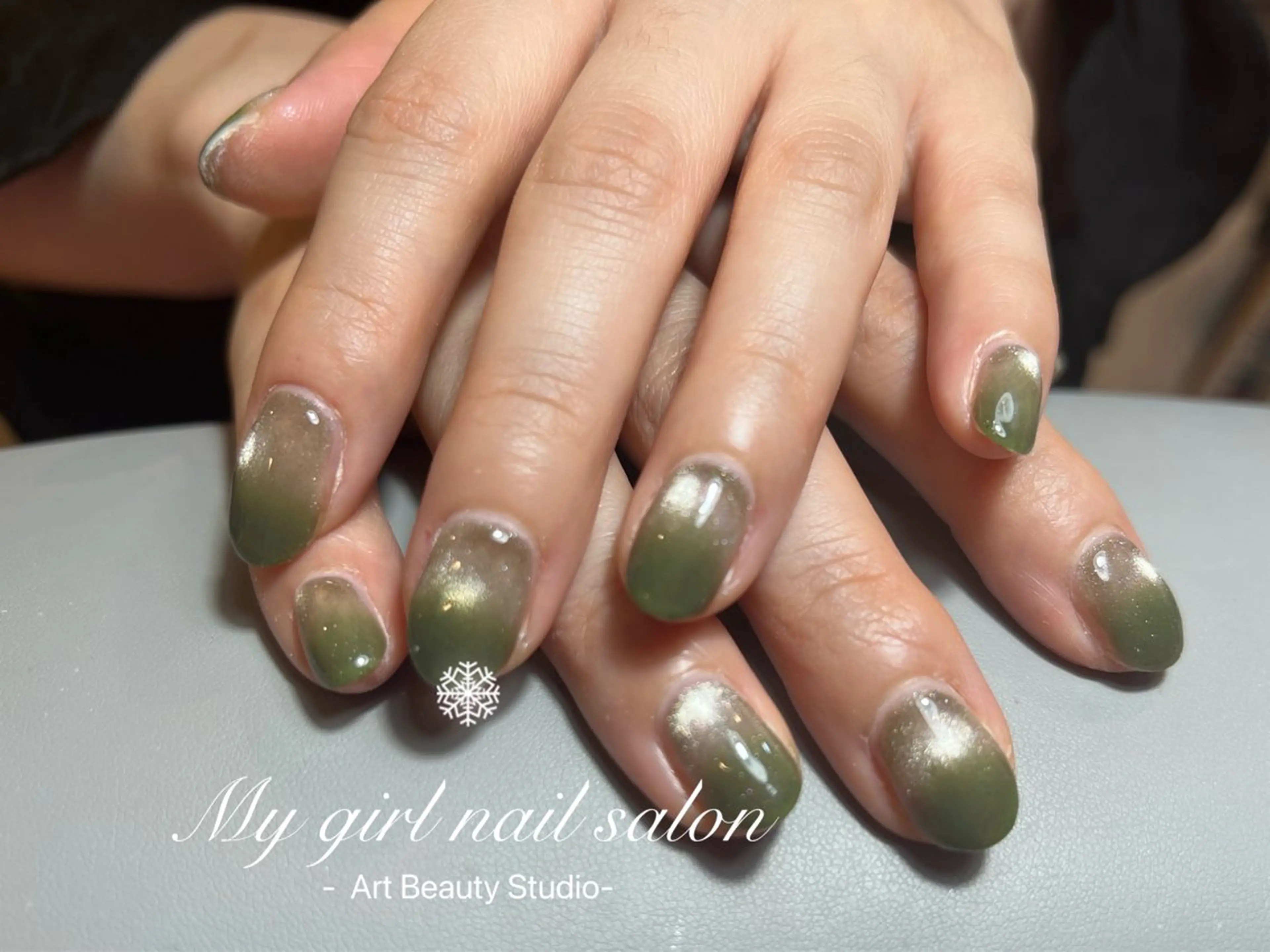 ネイル チークネイル 長さ出し ジェルネイル マグネットネイル パラジェル My Girl nailsalonのネイルデザイン