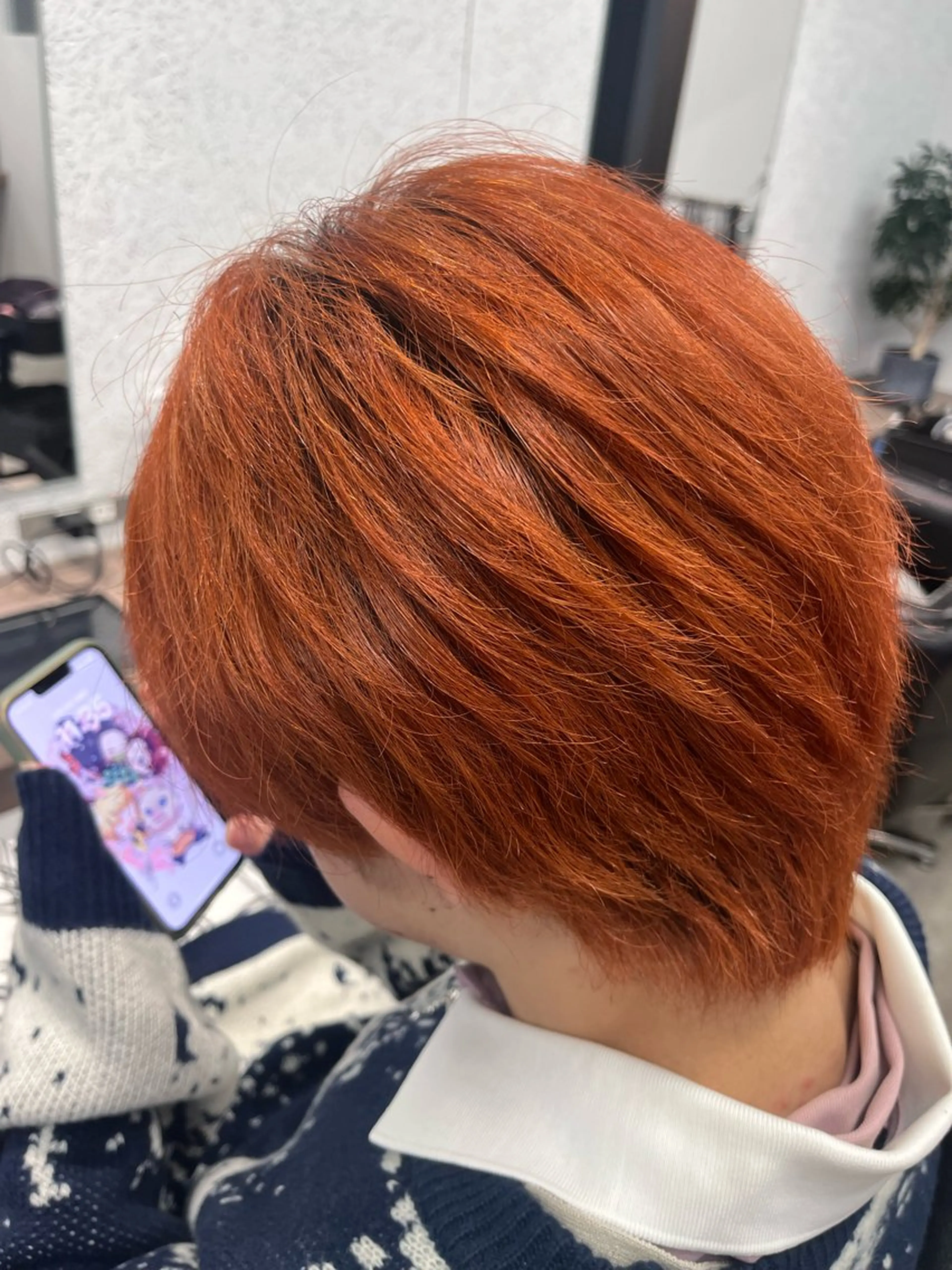 ショート メンズ 刈り上げ ヘアカラー トリートメント ボブ/透明感カラー/ 髪質改善/🌙/ルナのヘアスタイル