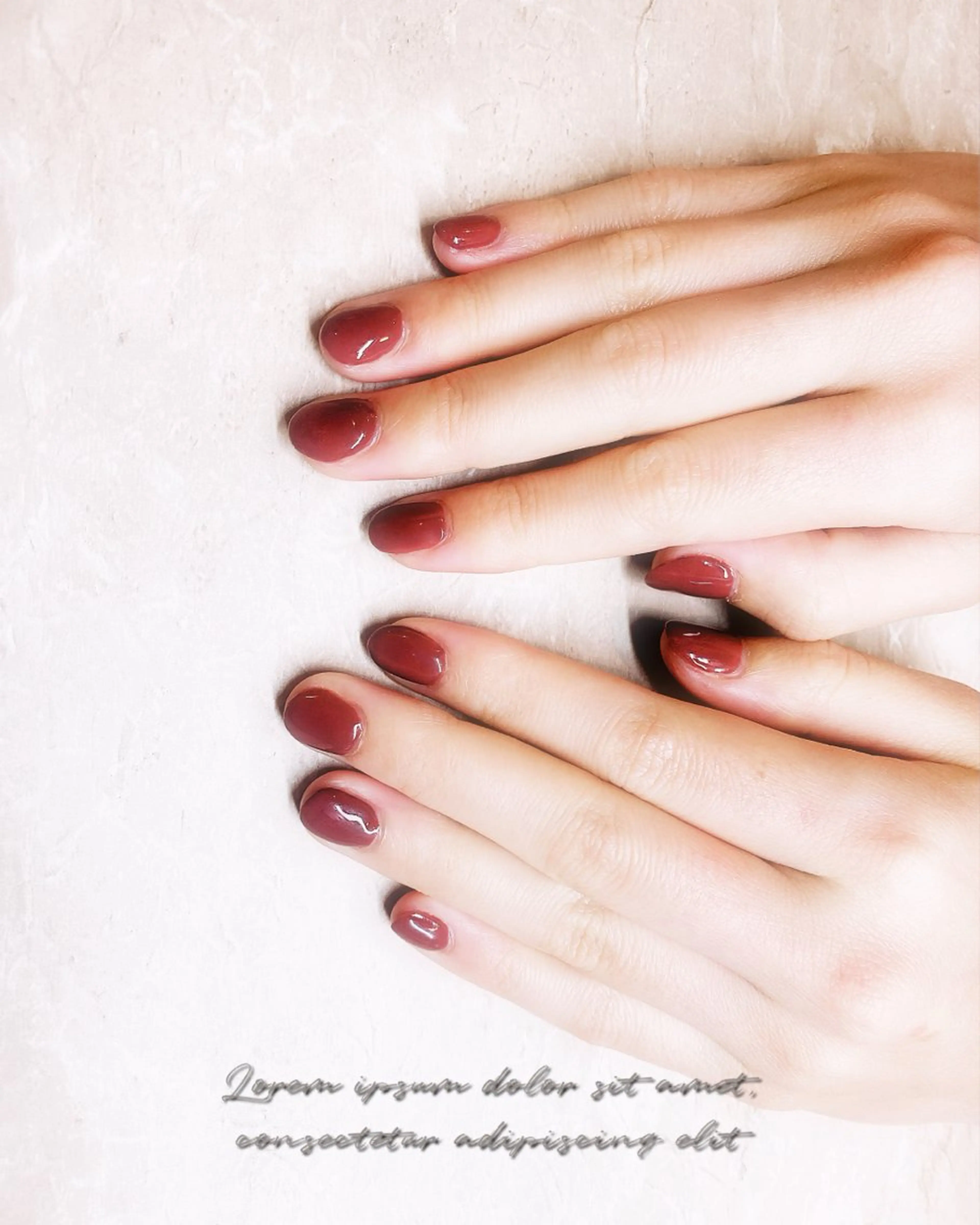 ネイル ボルドー ブラウン ラメ(グリッター) ワンカラーネイル シンプルネイル free hug Hiromiのネイルデザイン