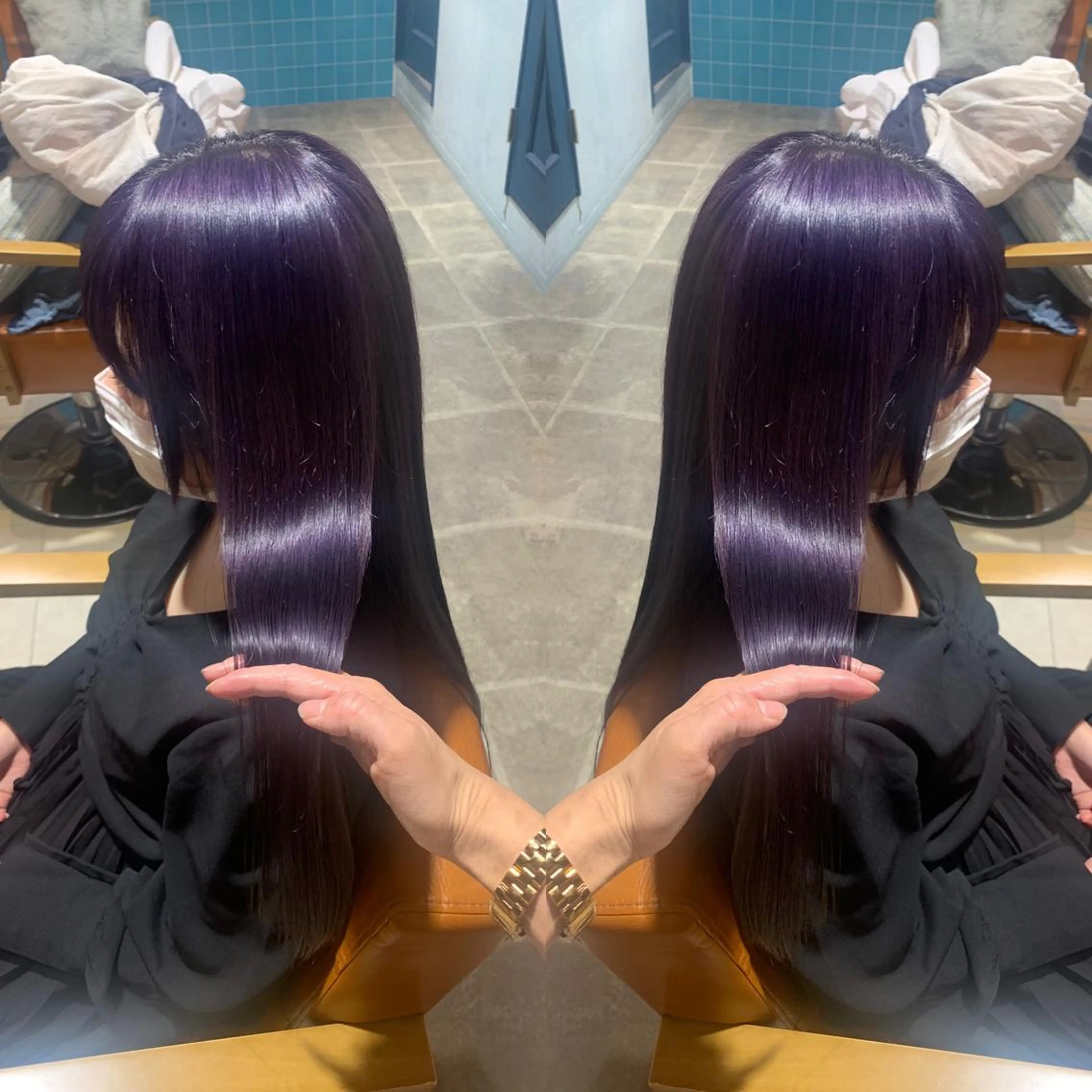 ロング カラー イルミナカラー ラベンダーカラー トリートメント 韓国🇰🇷 ✂︎hair 内田愛のヘアスタイル