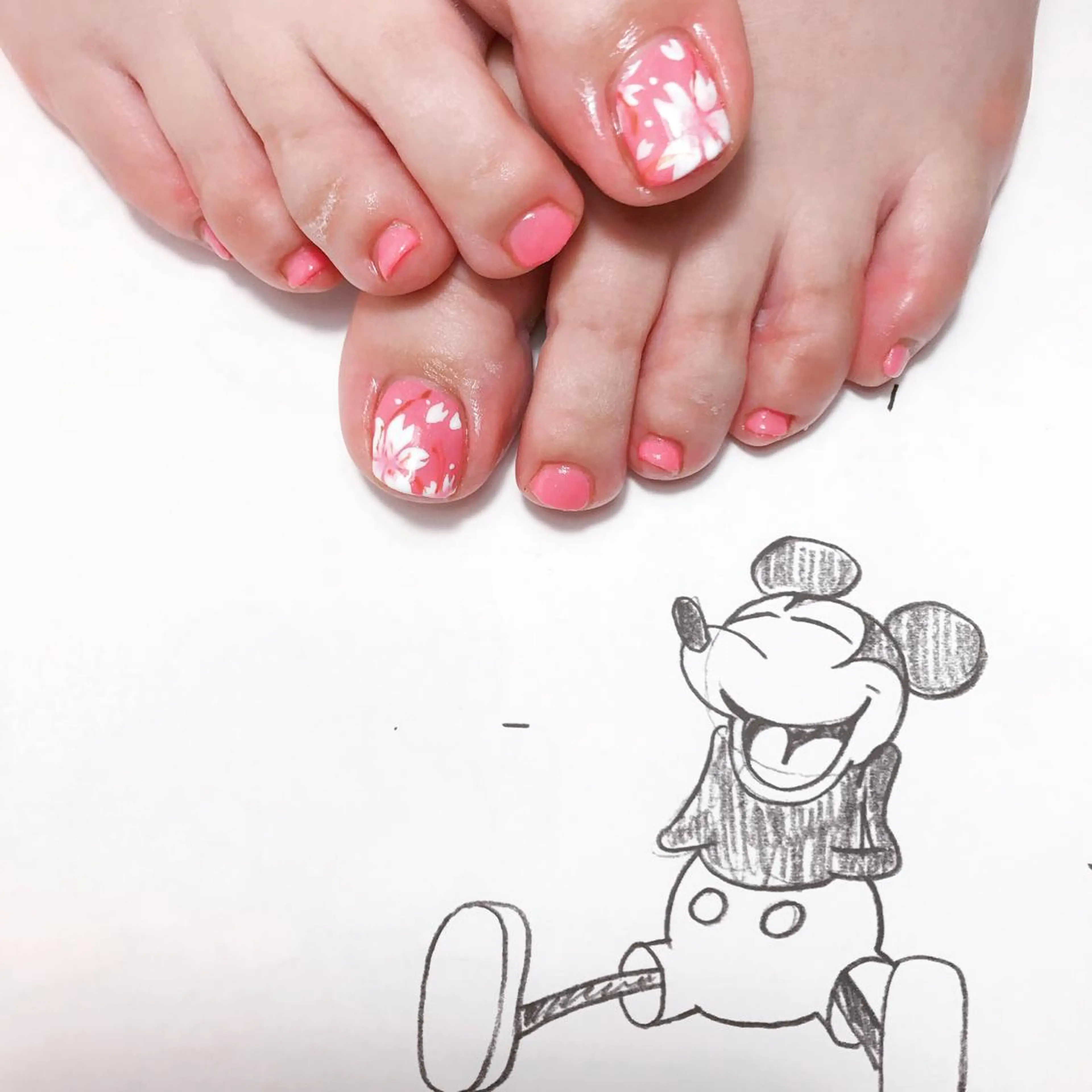 ネイル 桜ネイル フットネイル owlnail /持込みデザイン専門のネイルデザイン