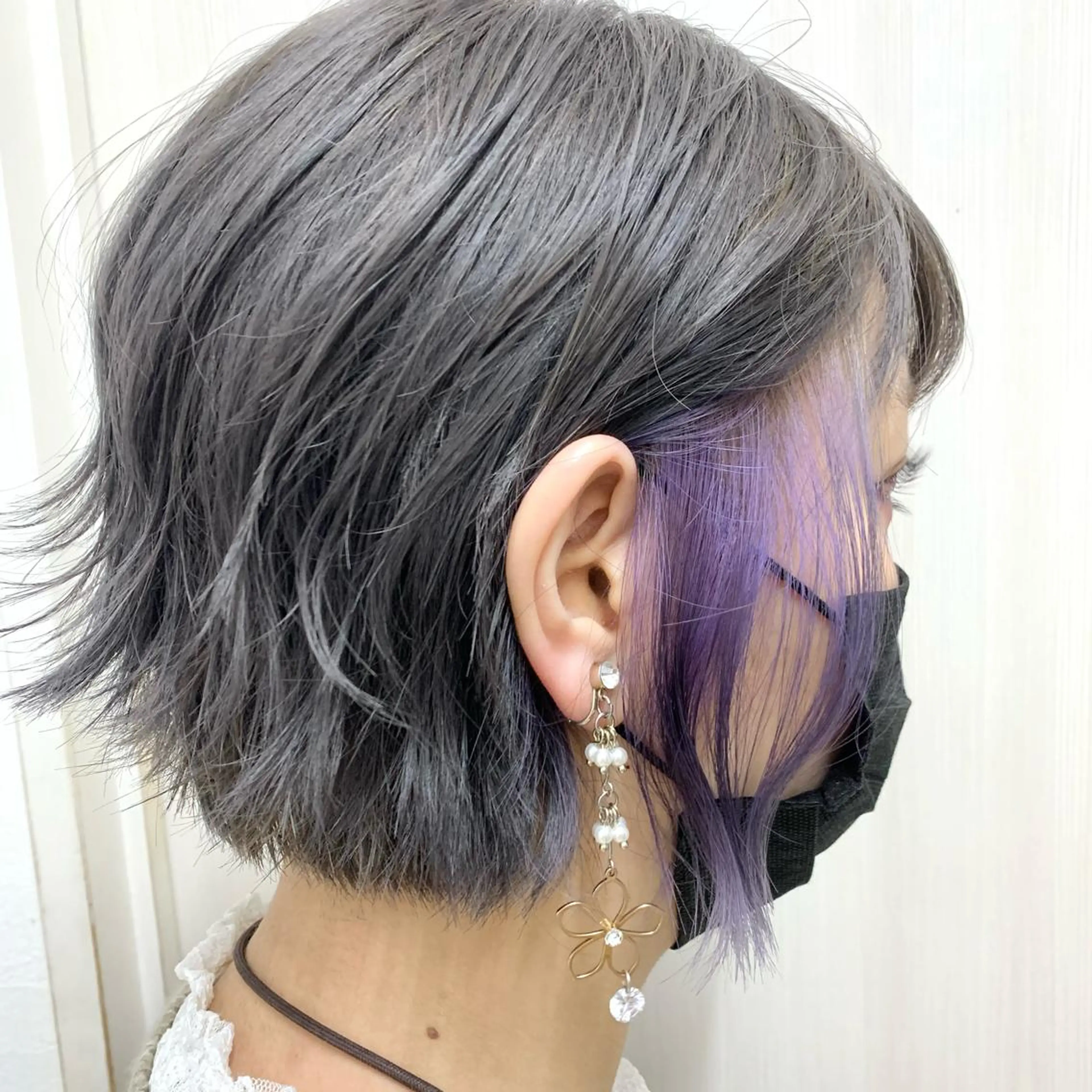 ショート カラー イルミナカラー インナーカラー バイオレットカラー ショート×カラー 🦊堀米早紀【荻窪】のマツエク・マツパデザイン